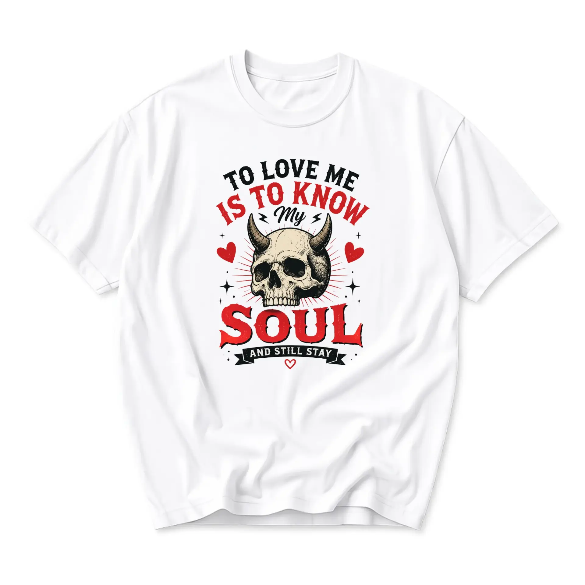 Graphic Tee to Love Me Is to Know My Soul Skull Print Unisex Crew Neck Casual Everyday Short Sleeve Cotton Blend Shirt