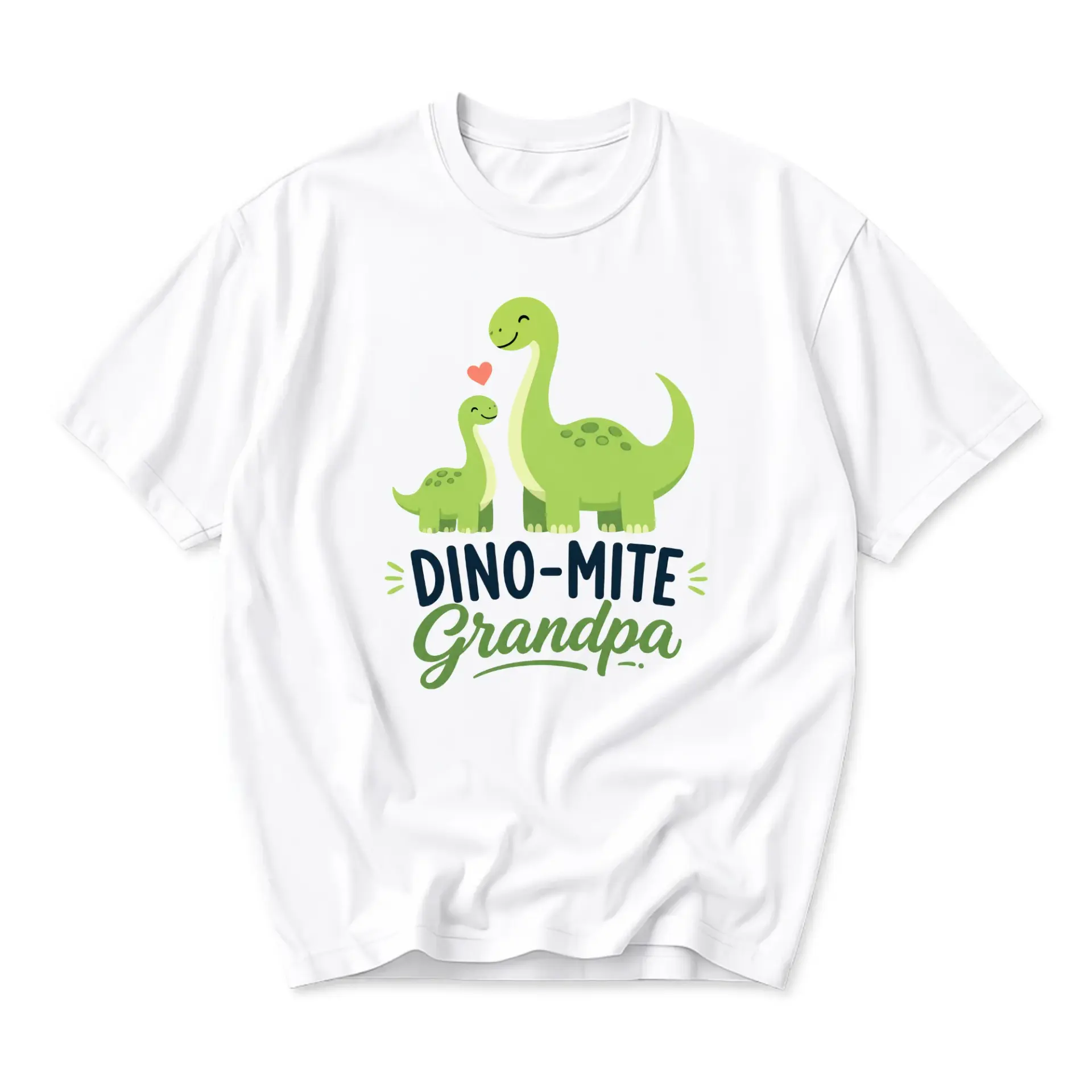 Funny Shirt Dino-Mite Grandpa Graphic Tee Cute Dinosaur Illustration Gift