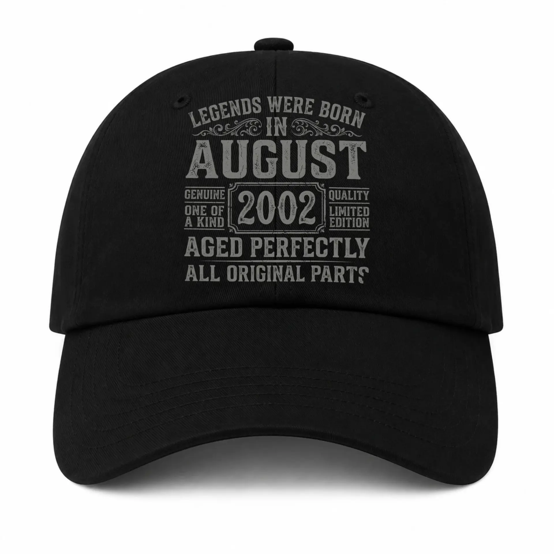 Baseball Cap Legends Born in August 2002 Embroidered Sun Hat for Adults