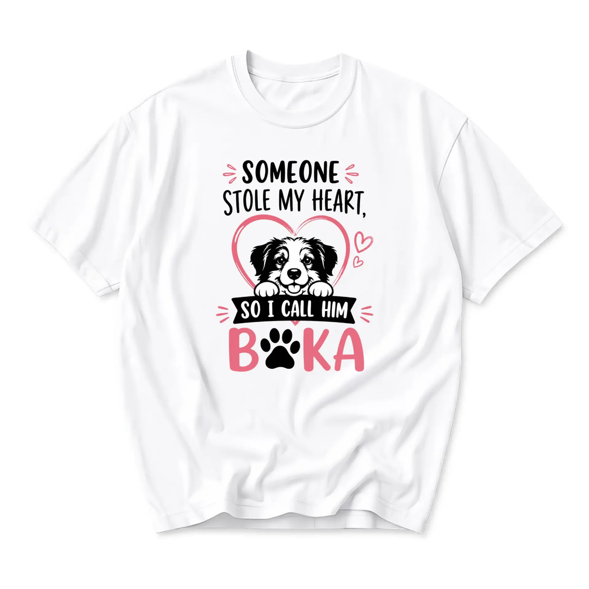 Graphic Tee Someone Stole My Heart so I Call Him Boka Dog Lover Unisex Crew