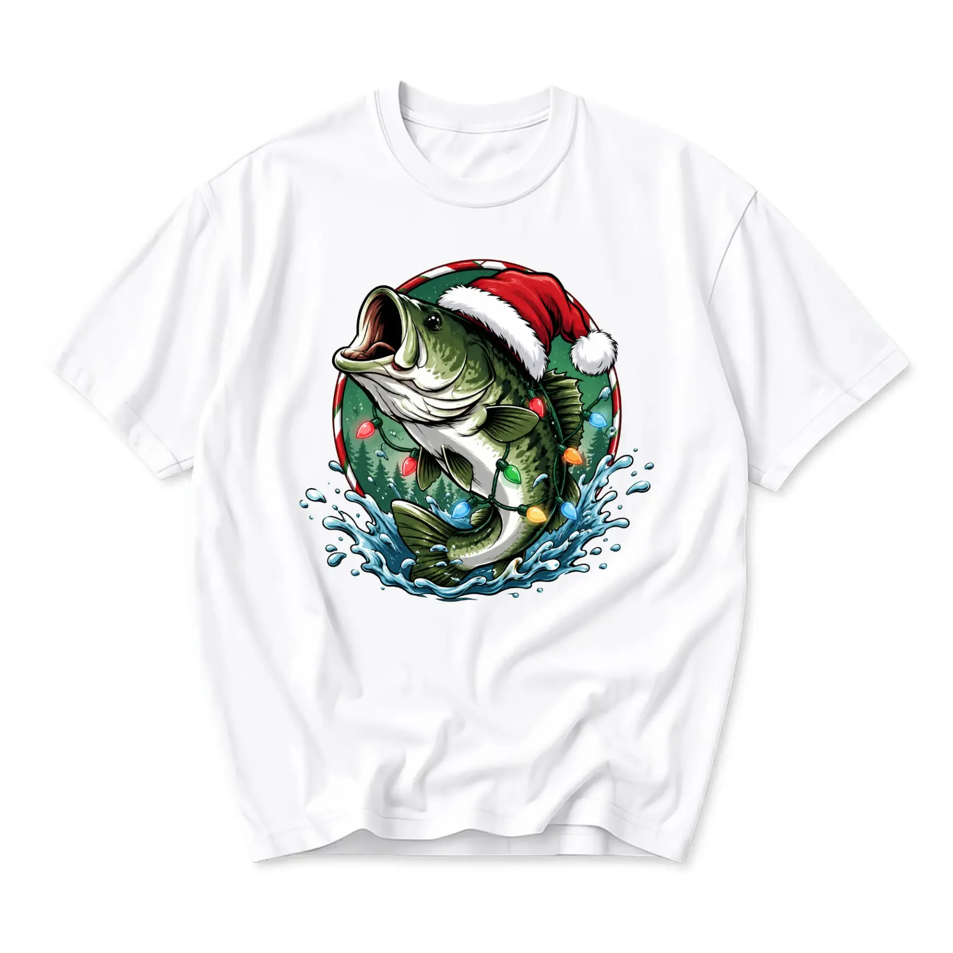 Graphic Tee Unisex Crew Neck Short Sleeve Shirt Featuring Fish Wearing