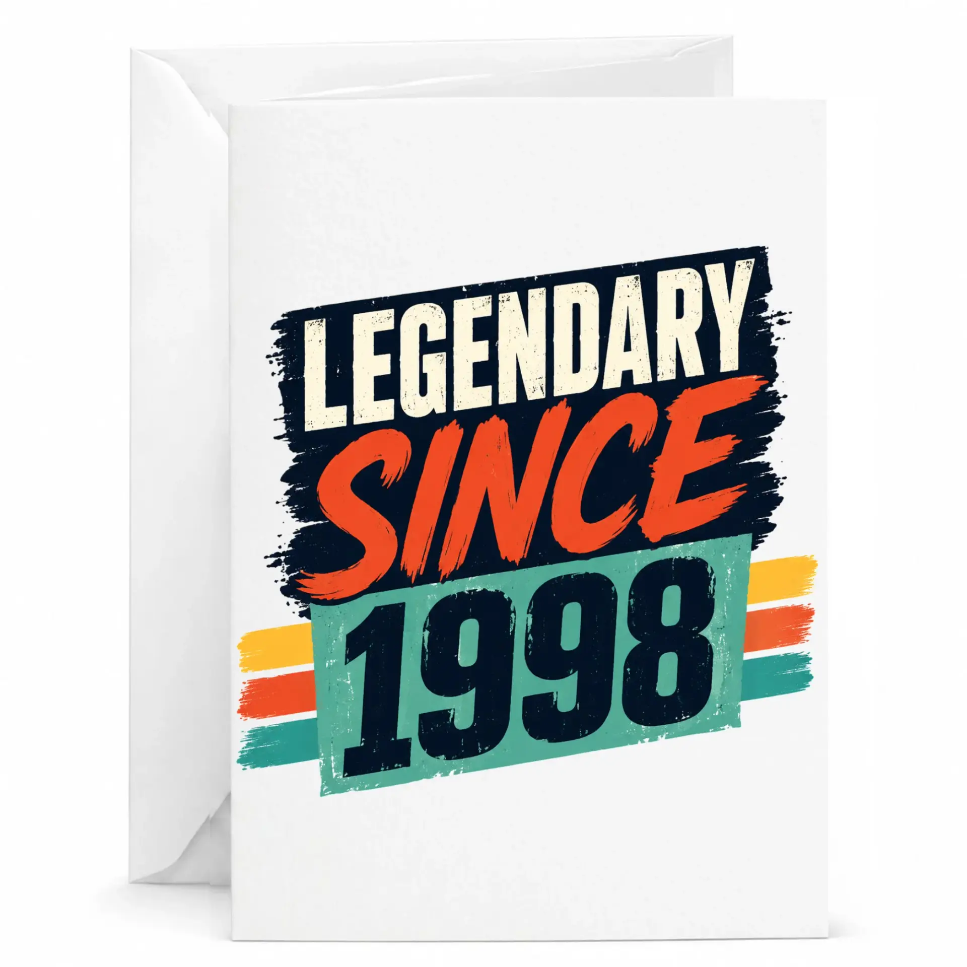 Birthday Card Legendary Since 1998 Vintage Style Greeting Card for Milestone Birthdays and Celebrations