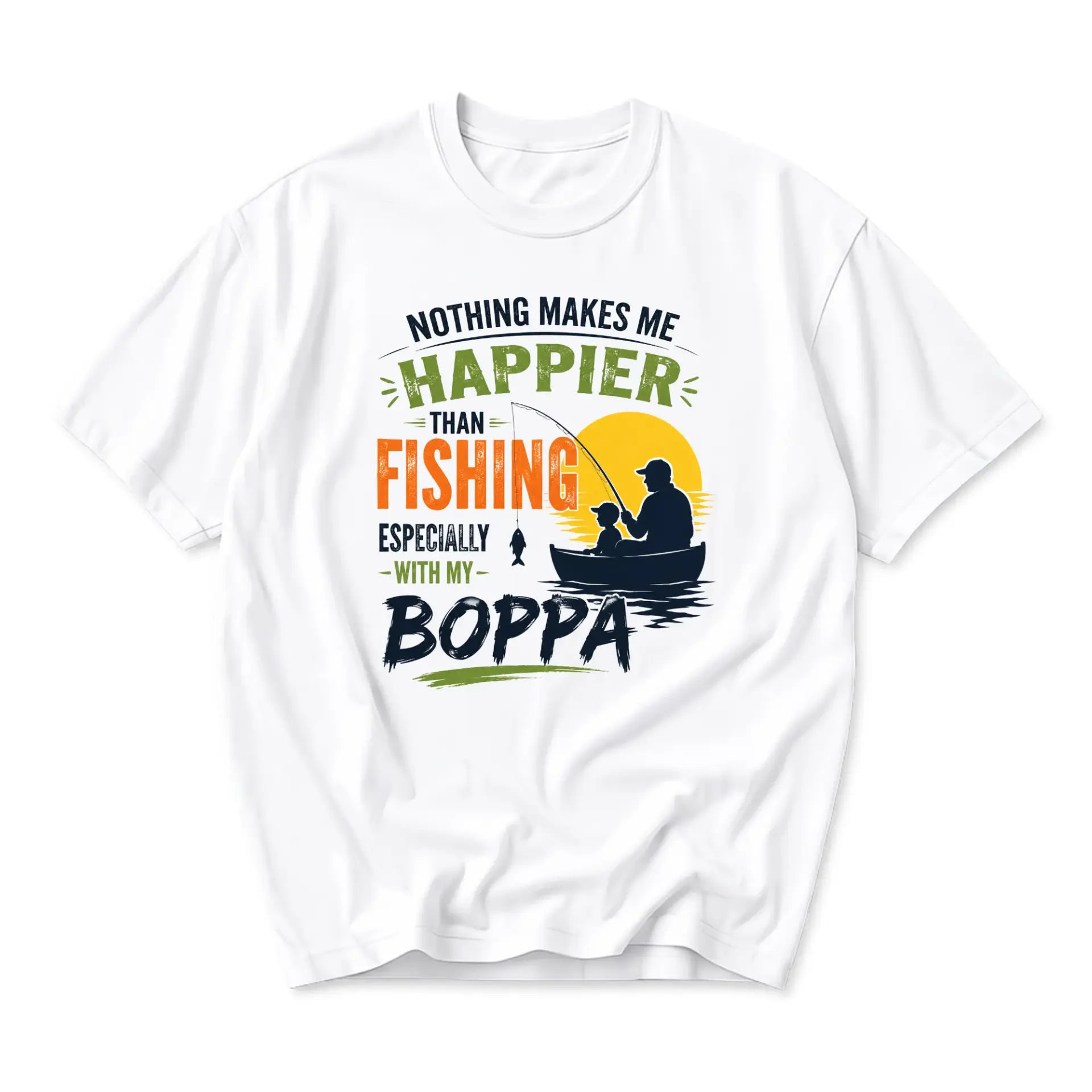 Funny Shirt Nothing Makes Me Happier Than Fishing with My Boppa Unisex