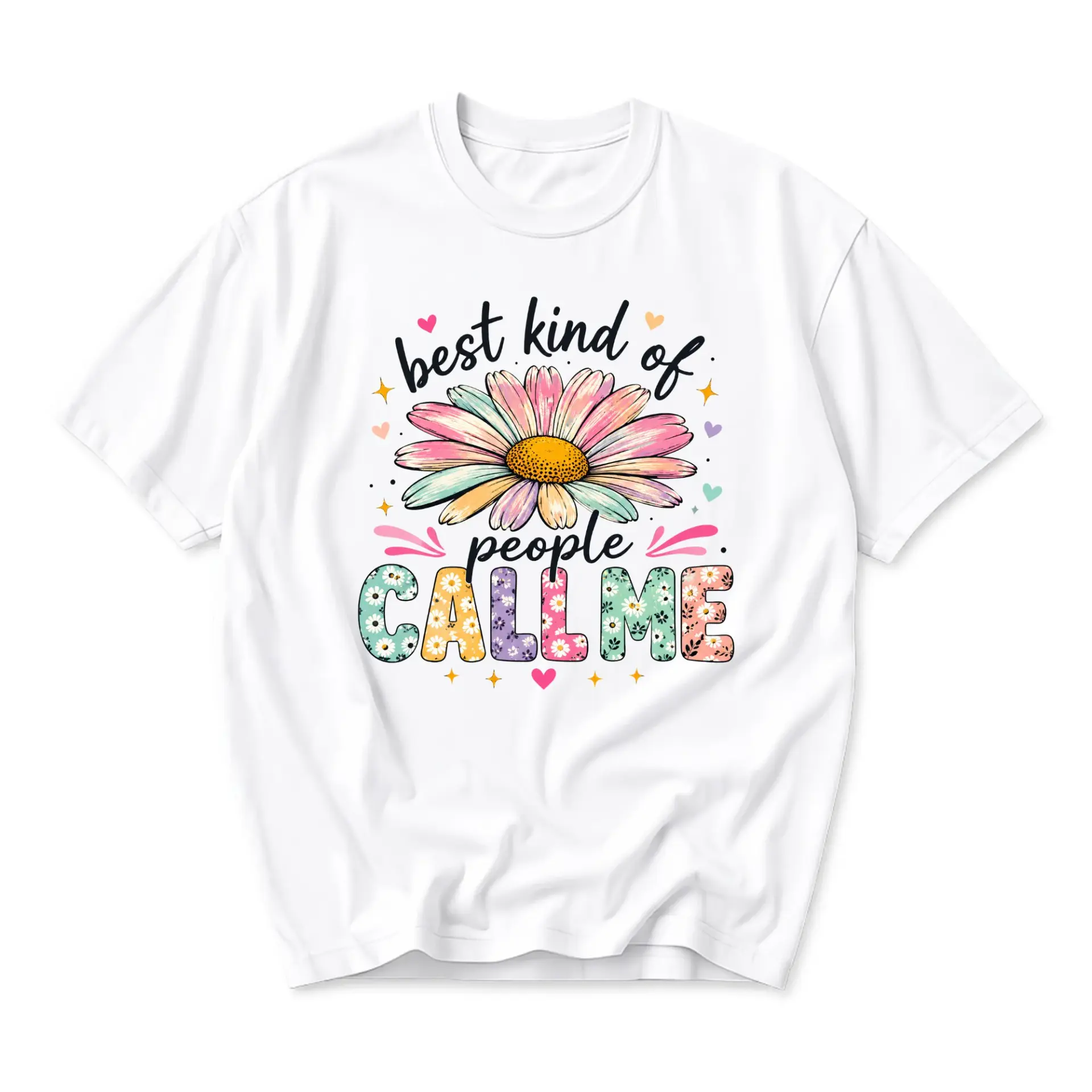 Graphic Tee Best Kind of People Call Me Daisy Flower Art Unisex Cotton Crew