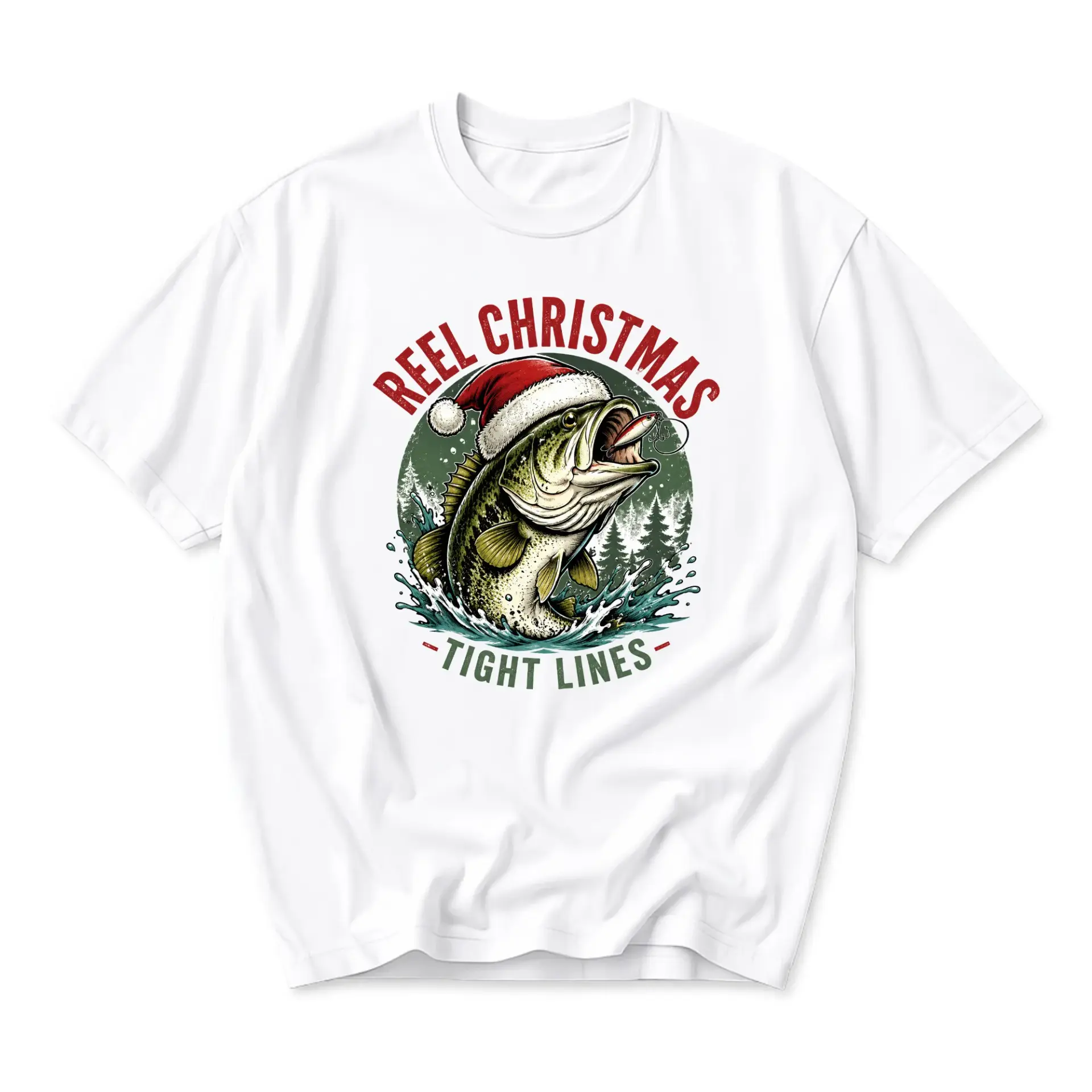 Funny Shirt Reel Christmas Fishing Graphic Tee for Outdoor Enthusiasts