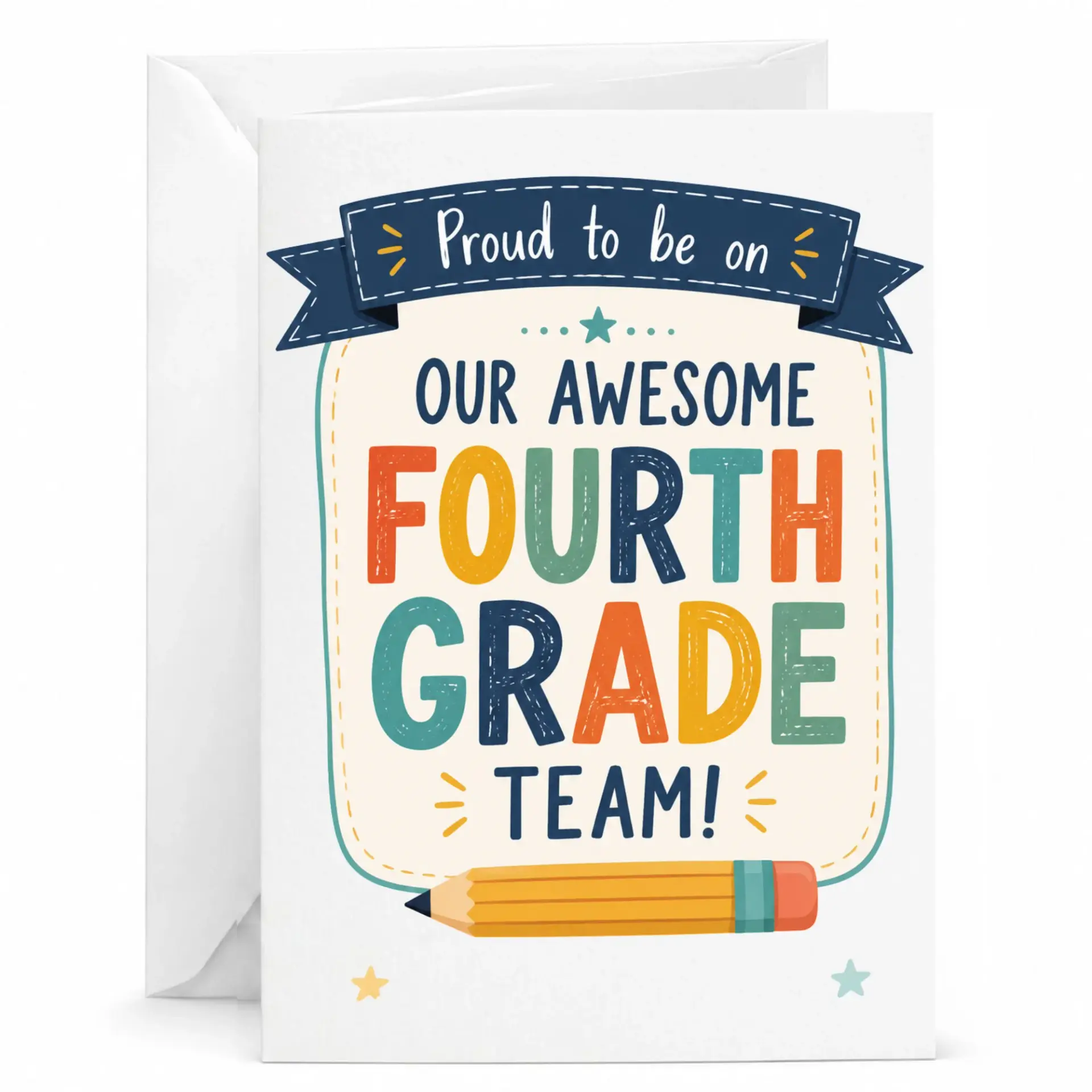 Personalized Greeting Card Proud to Be on Our Awesome Fourth Team