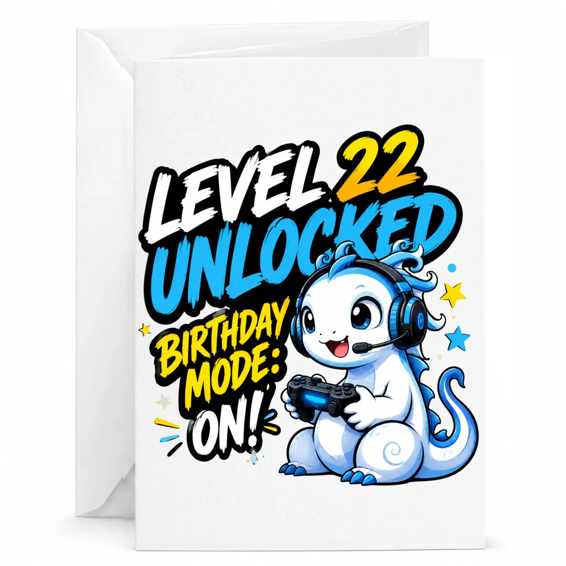 Birthday Card Level 22 Unlocked Funny Gaming Theme Greeting Card for Twenty Second Birthday Gamer Milestone Celebration