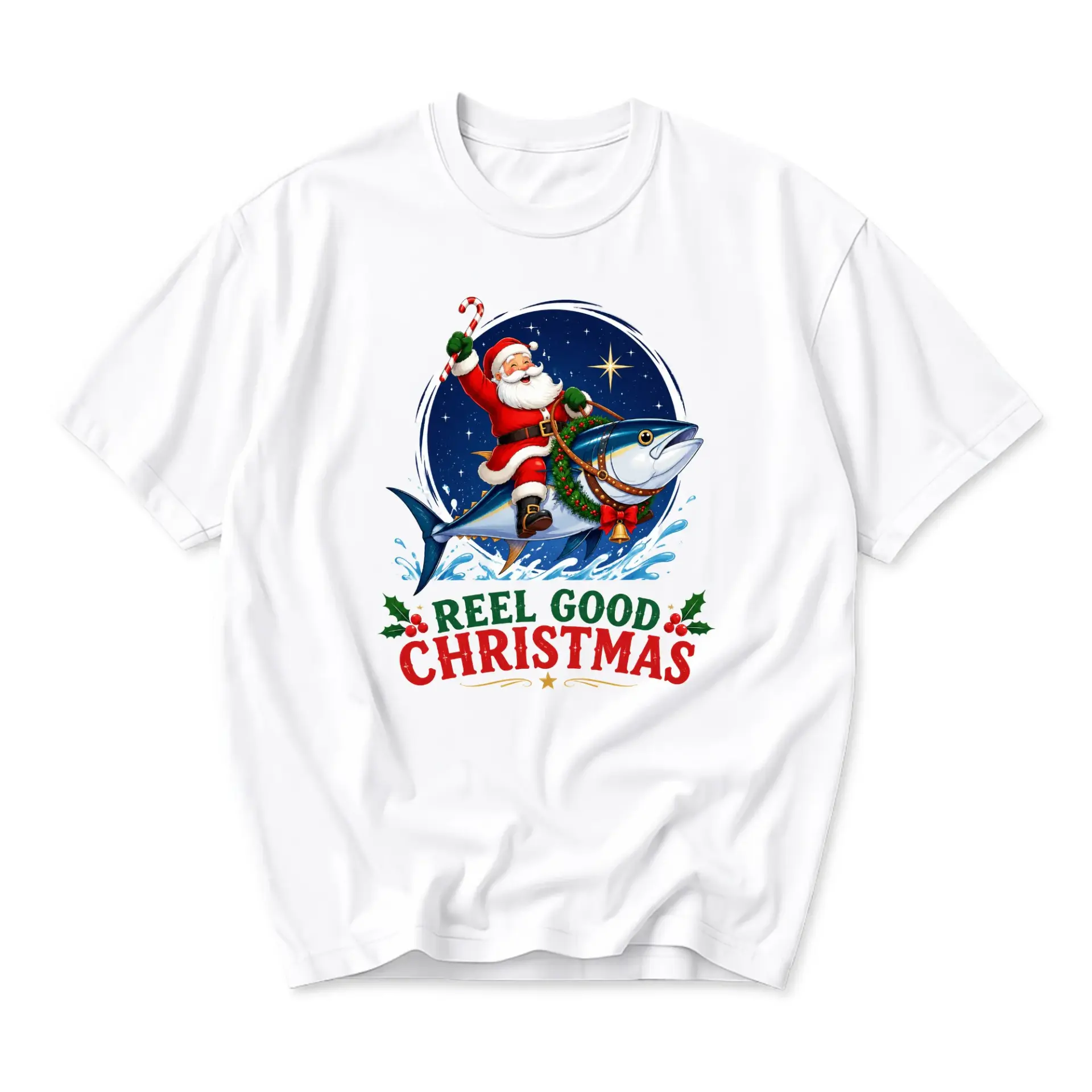 Graphic Tee Reel Good Christmas Holiday T-Shirt Unisex Crew Neck Casual Everyday Wear Seasonal Humor Print Top