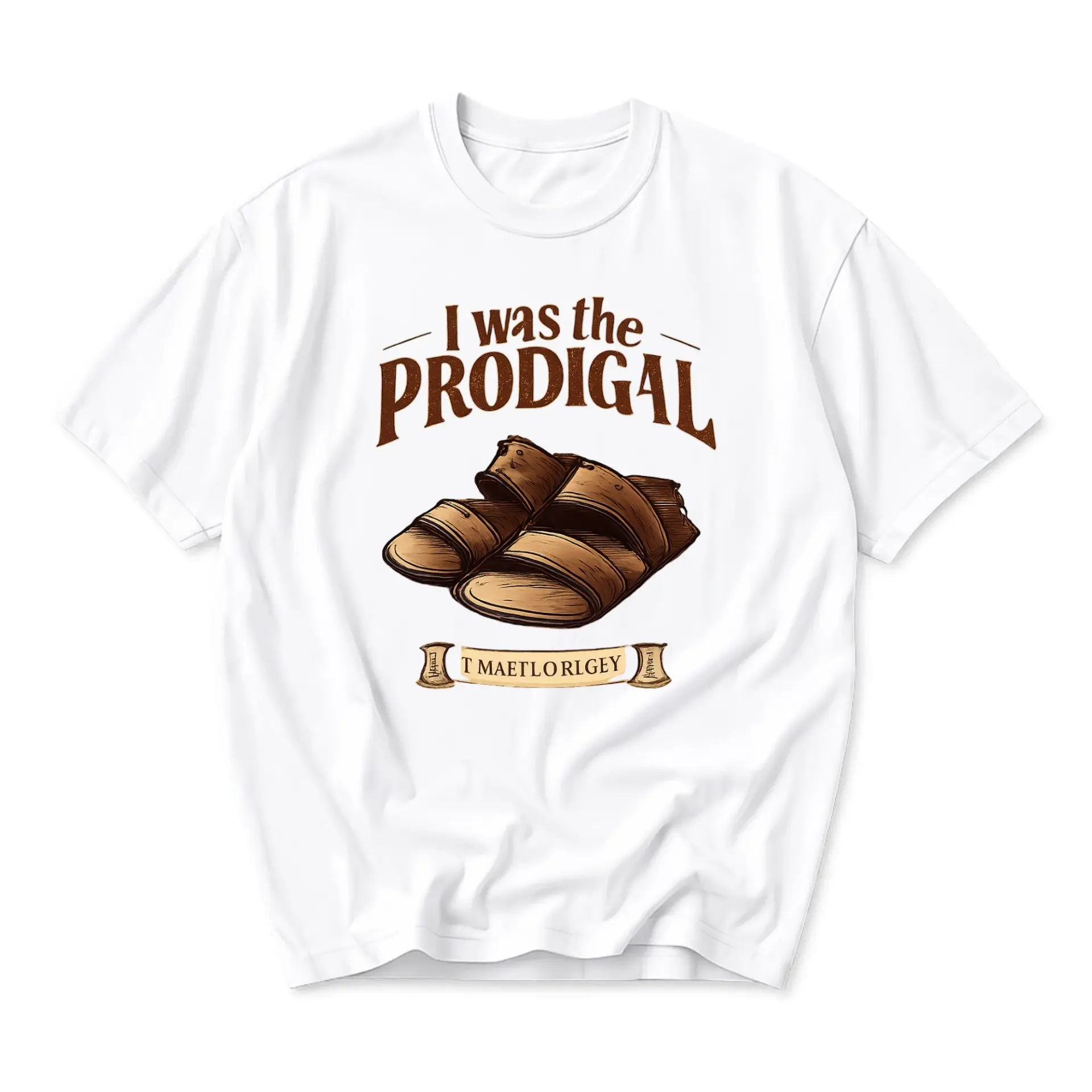 Funny Shirt I Was the Prodigal Sandal Graphic Tee Casual Unisex Crew Neck Short Sleeve Cotton Apparel for Everyday Wear