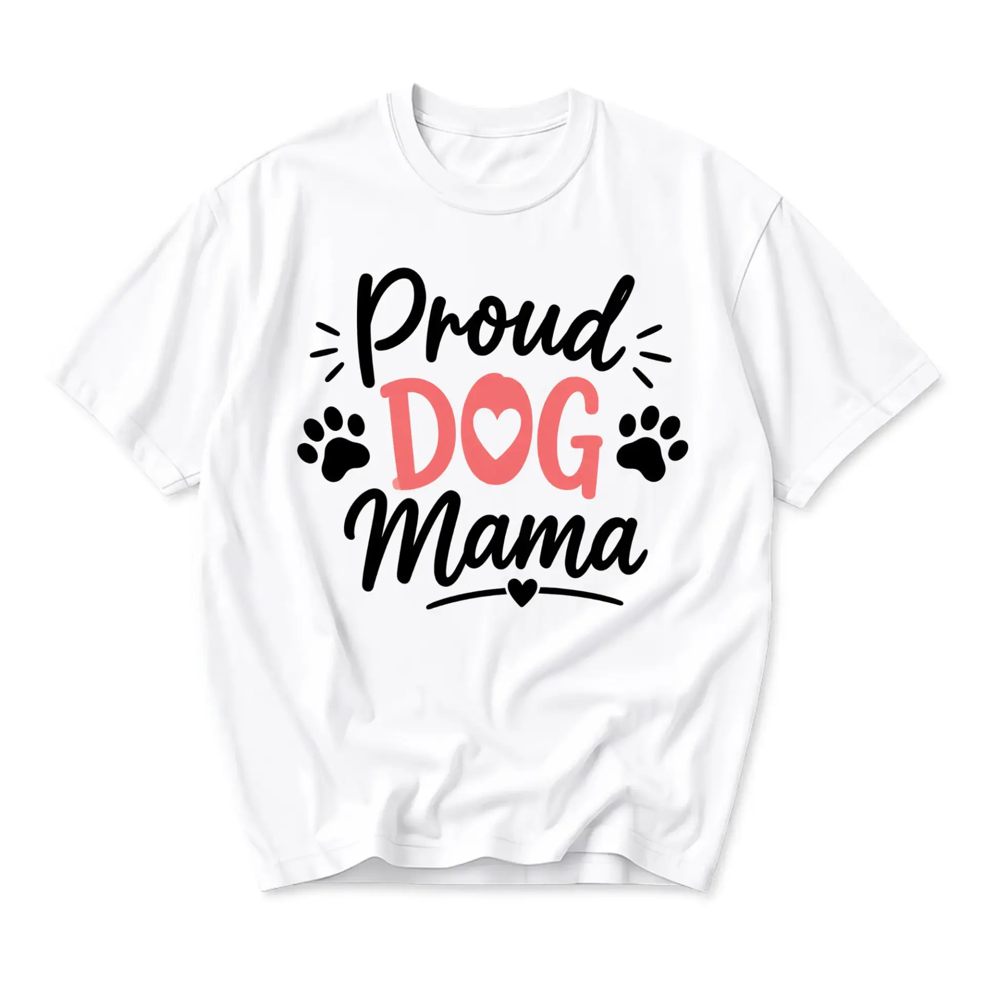 Graphic Tee Proud Dog Mama Unisex Crew Neck Short Sleeve Cotton Casual