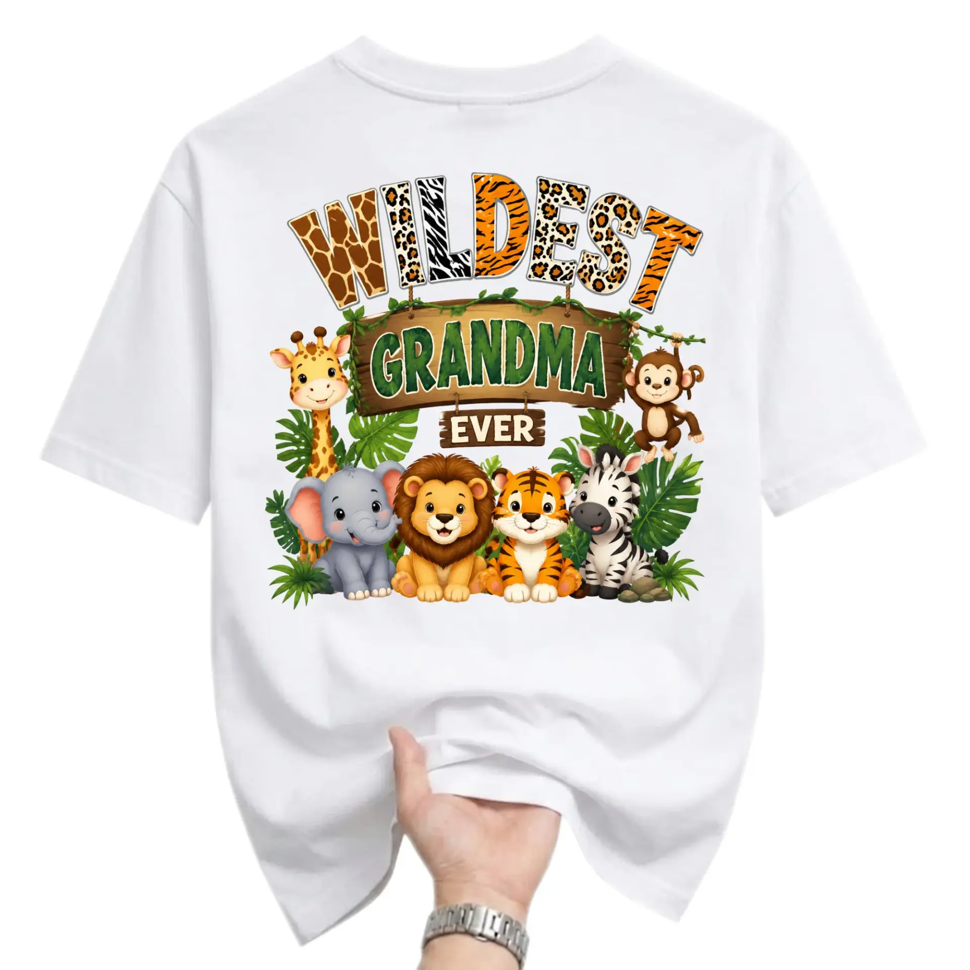 Graphic Tee Wildest Grandma Ever Print Unisex Crew Neck Casual Shirt Soft Comfortable Cotton Blend Top