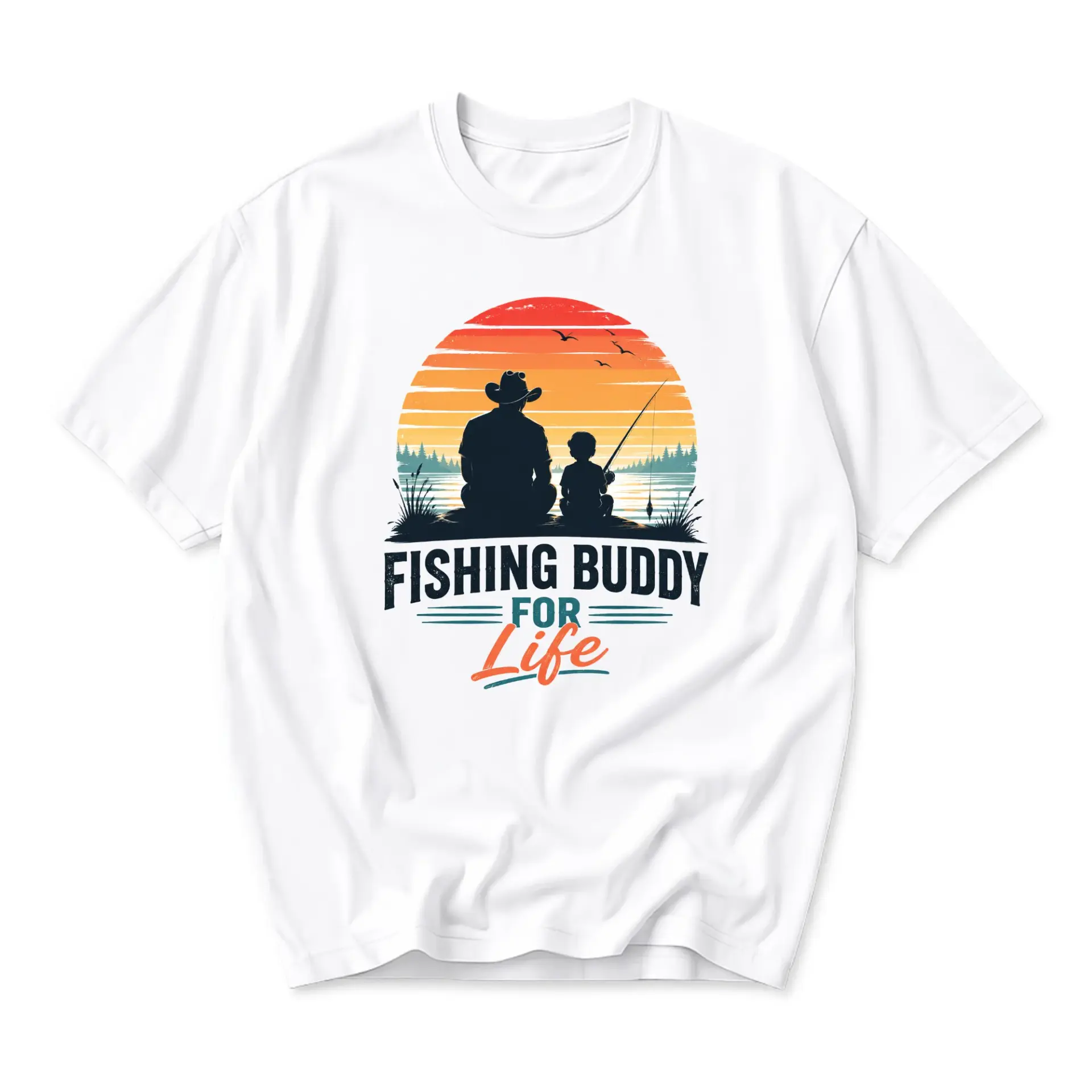 Fishing Graphic T-Shirt Unisex Crew Neck Casual Outdoor Enthusiast Lover