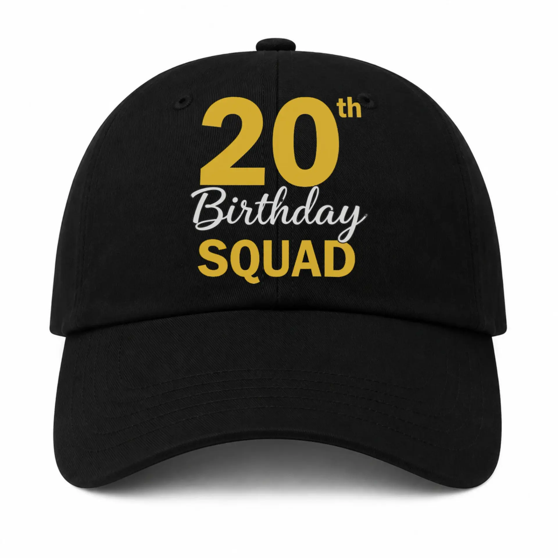 Vinyl Sticker Pack 20th Birthday Squad Set Featuring Gold Lettering Design for Personalizing Personal Belongings