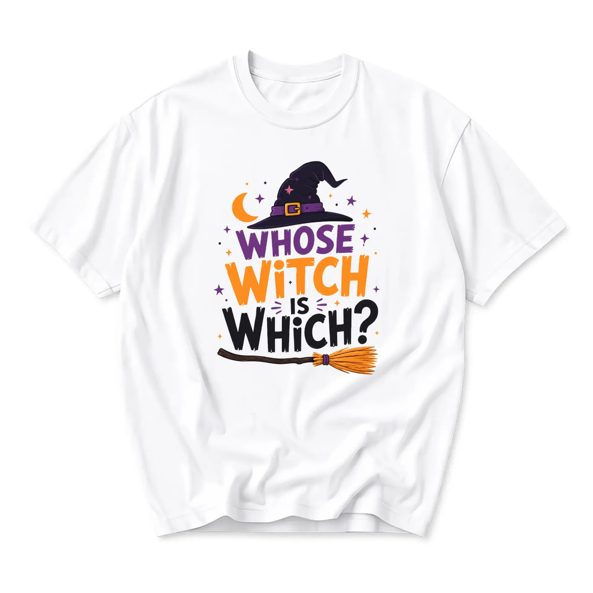 Funny Shirt Whose Witch Is Which Halloween Graphic Tee Unisex Casual Apparel for Autumn Festive Seasonal Fashion
