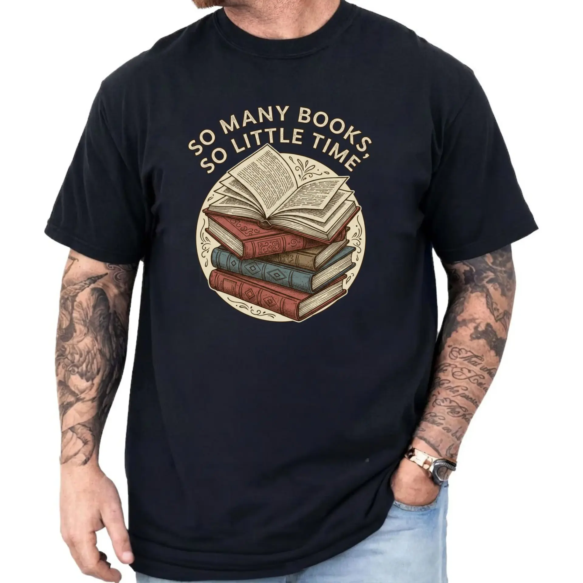 Graphic Tee so Many Books so Little Time Reading Lover Unisex T-Shirt Literary Design Comfortable Everyday Apparel