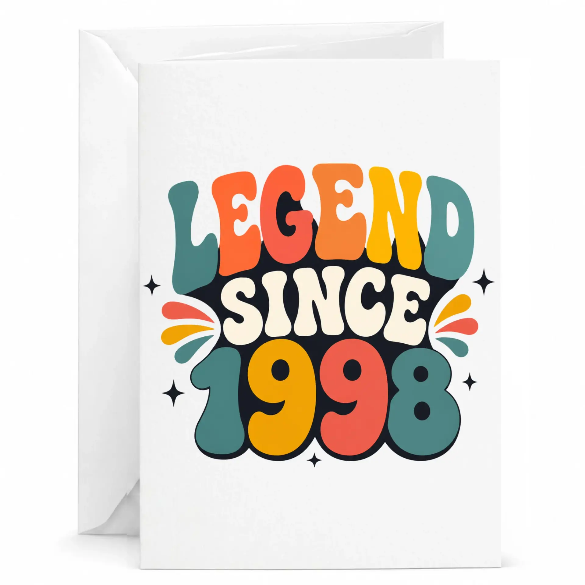 Birthday Card Legend Since 1998 Retro Style Greeting Card for Milestone Birthdays and Celebrations
