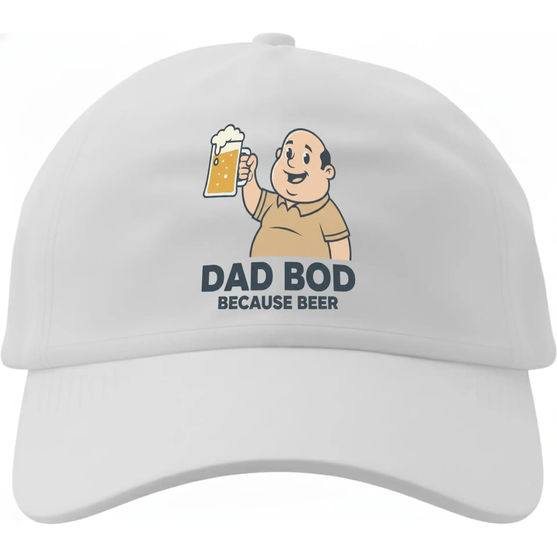 Dad Bod Because Beer Baseball Cap Funny Graphic Hat Low Profile Cotton Unisex Headwear for Casual Everyday Wear