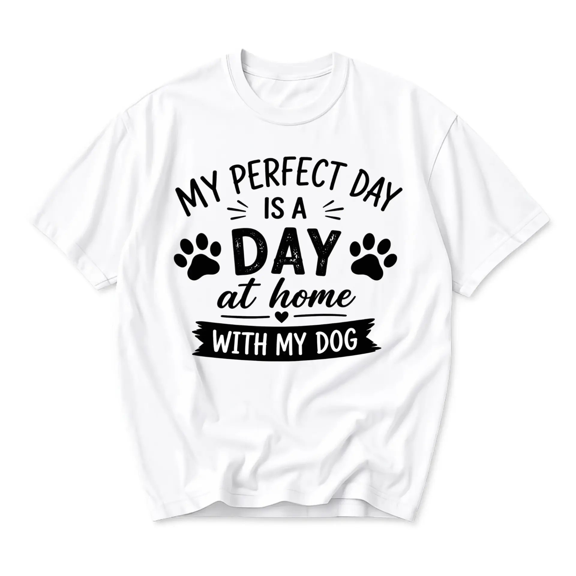 Funny Shirt My Perfect Day Is a at Home with Graphic Tee Unisex Casual