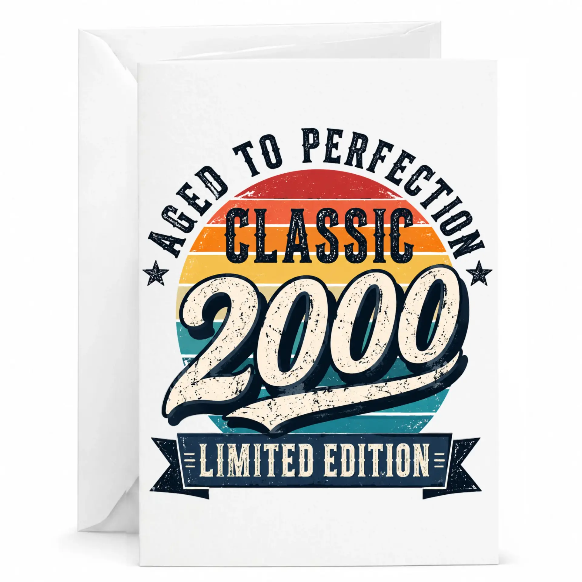 Birthday Card Aged to Perfection Classic 2000 Limited Edition Vintage Style Greeting Card for Birthday Milestone