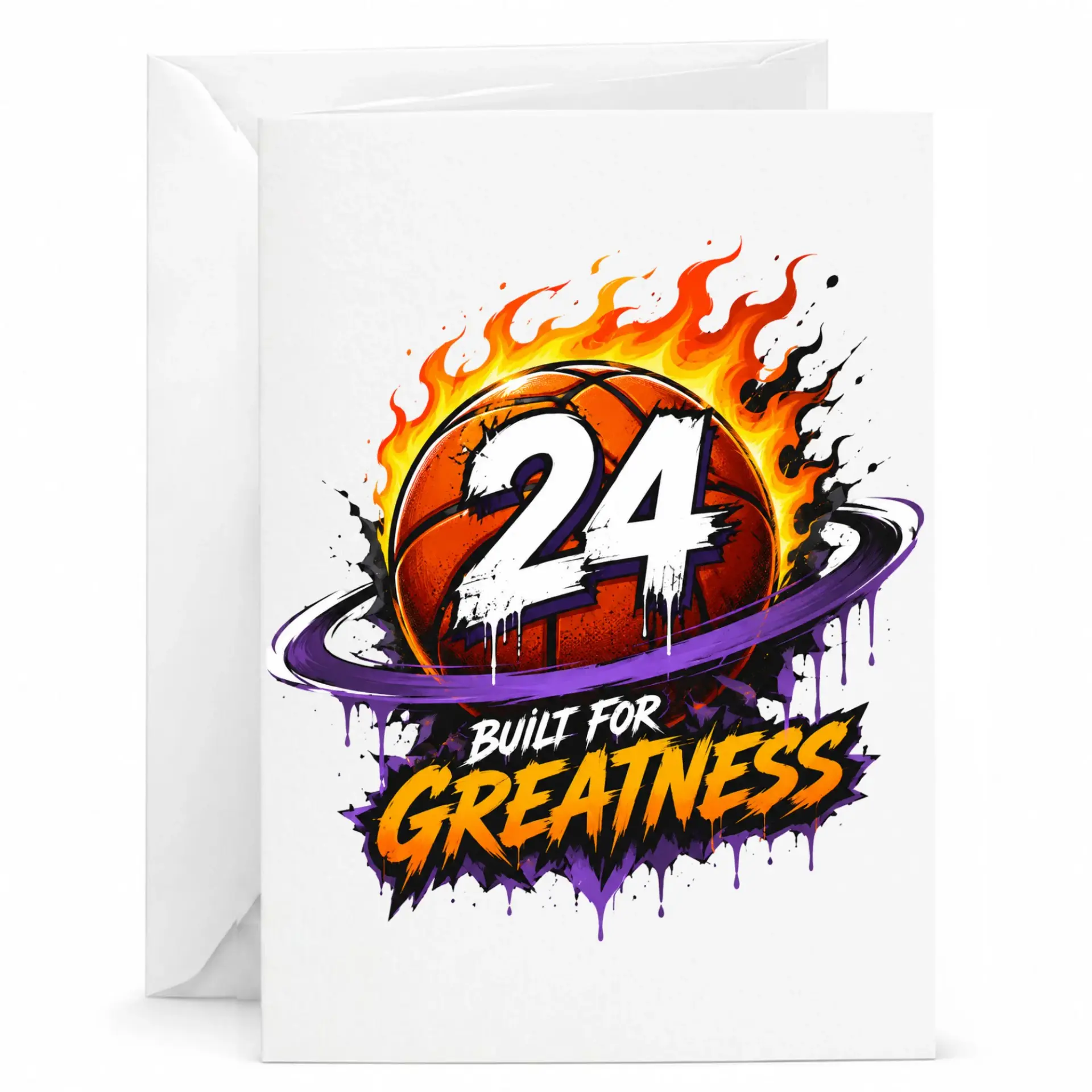 Greeting Card Built for Greatness Basketball Theme Card for Athletes and Sports Fans Premium Birthday Anniversary Card