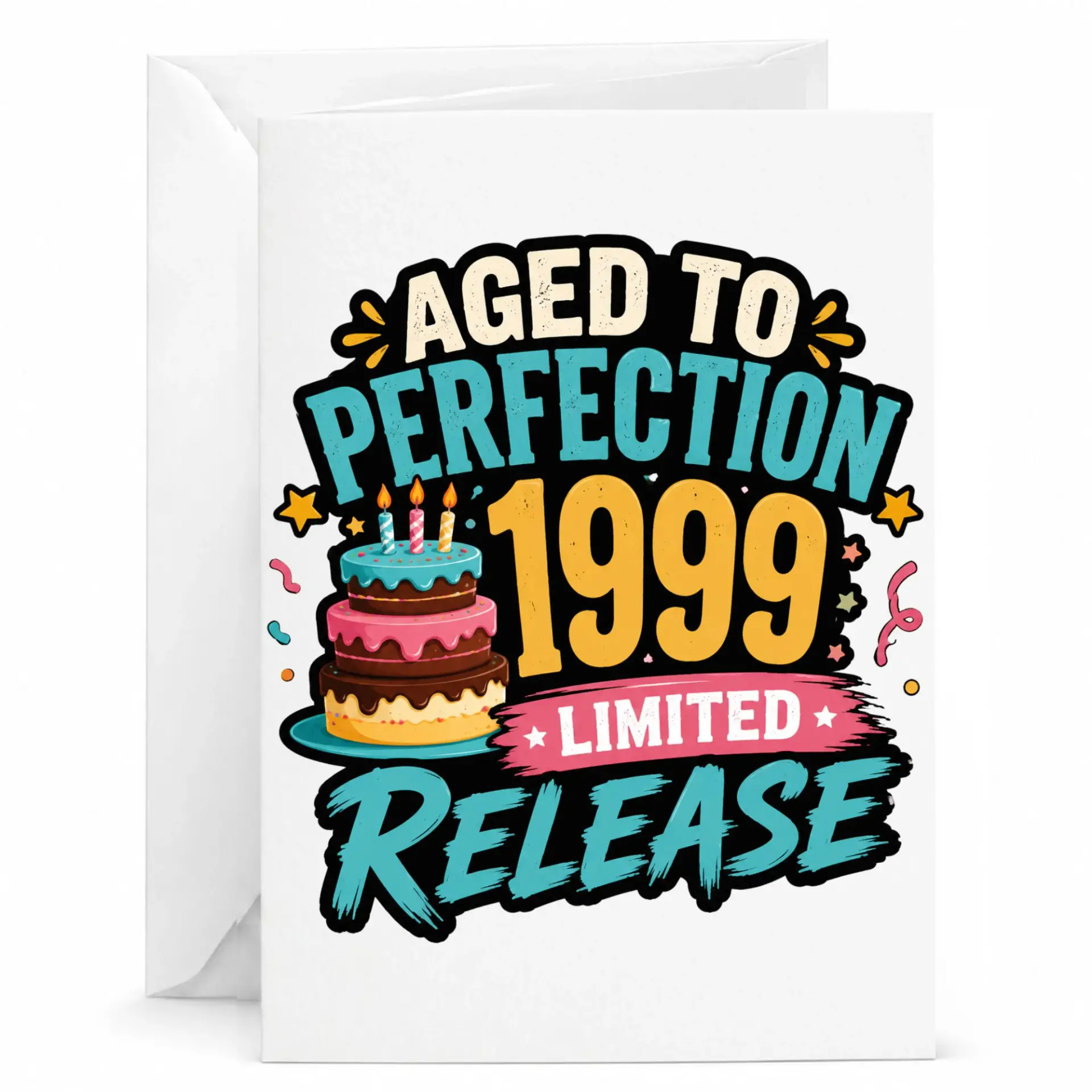 Birthday Card Aged to Perfection 1999 Limited Release Greeting Card Funny Retro Style Birthday Milestone Celebration