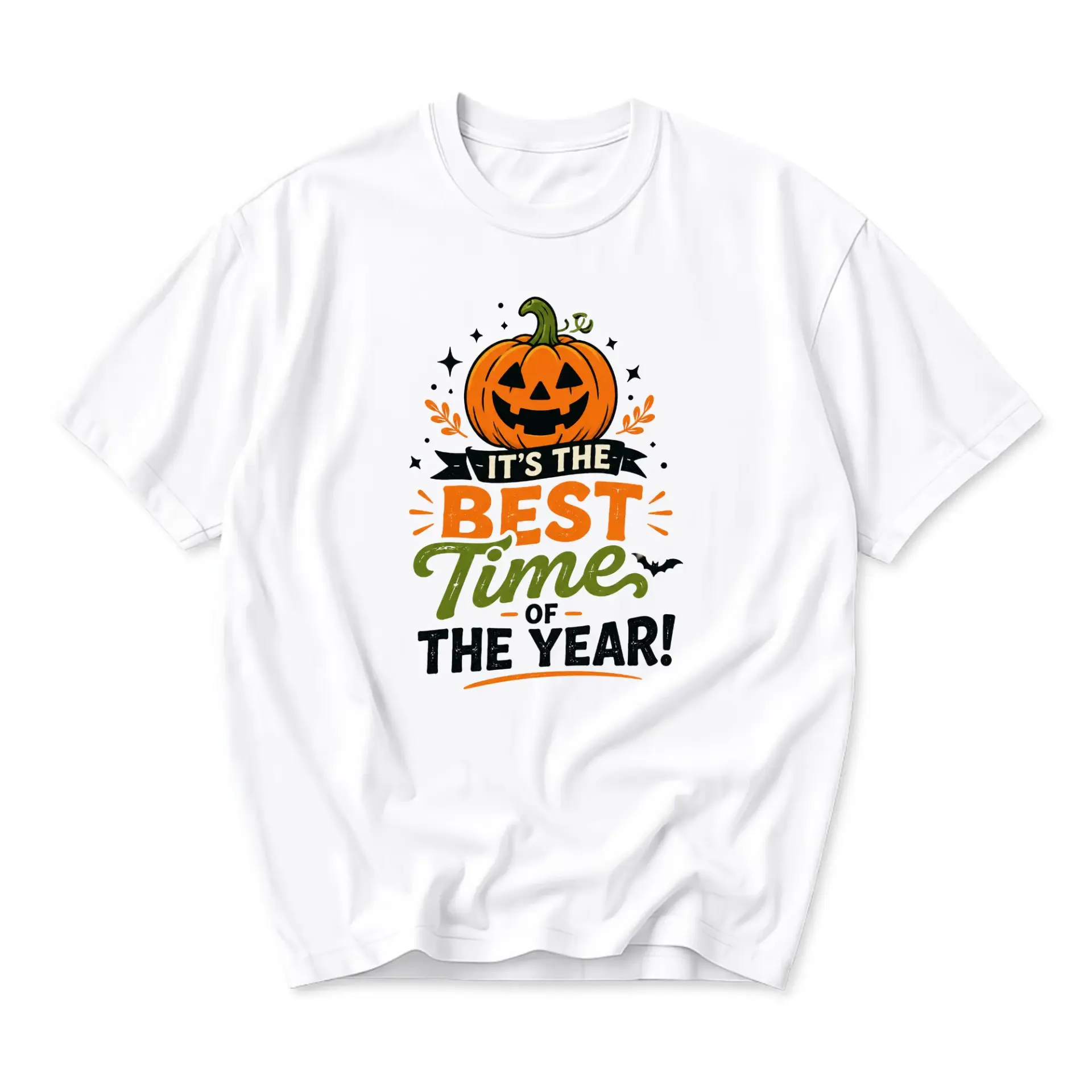 Graphic Tee It's the Best Time of the Year Pumpkin Halloween Unisex Crew Neck Casual Everyday Short Sleeve Shirt