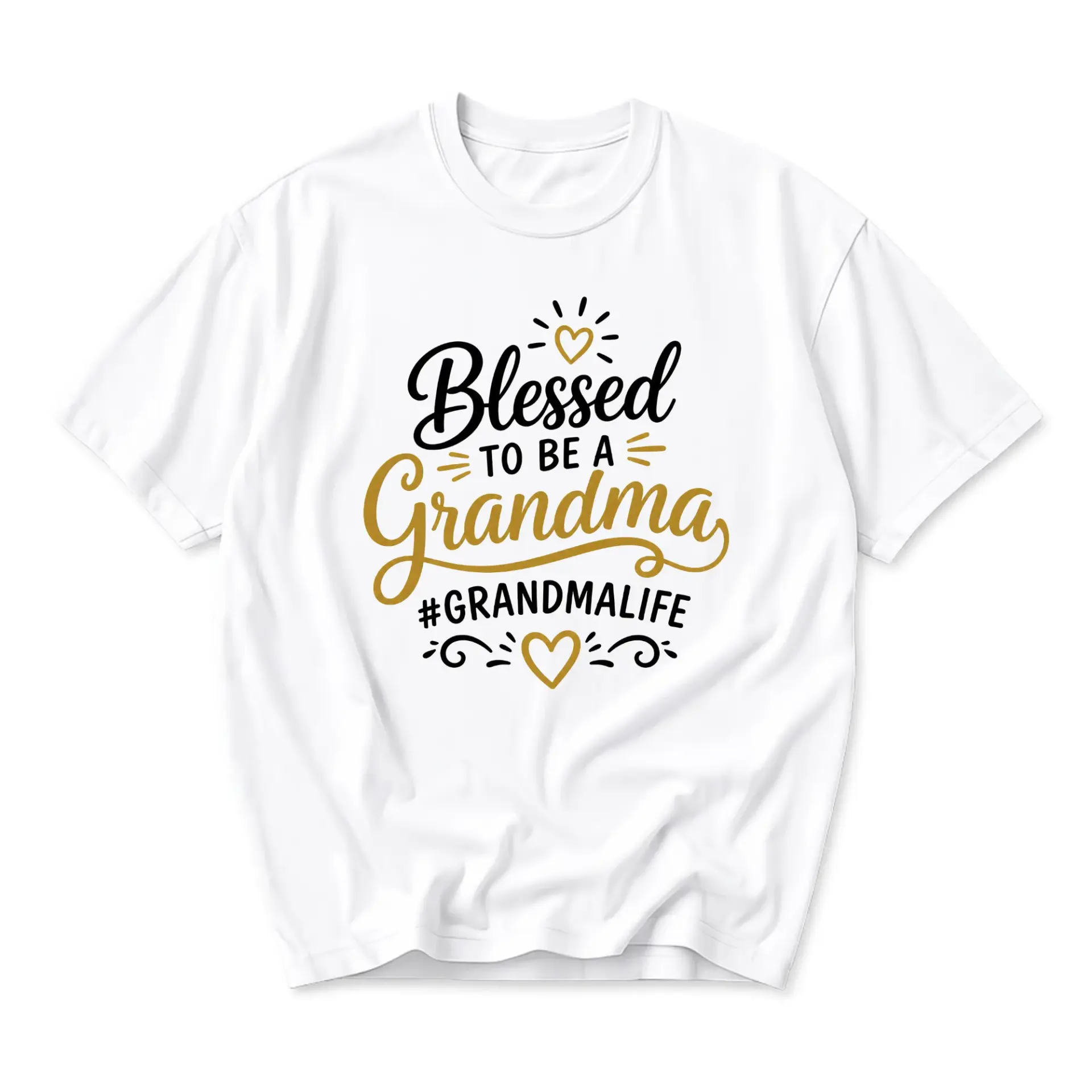Funny Shirt Blessed to Be a Grandma Graphic Tee for Women Casual Everyday Wear Inspirational Family Themed Apparel