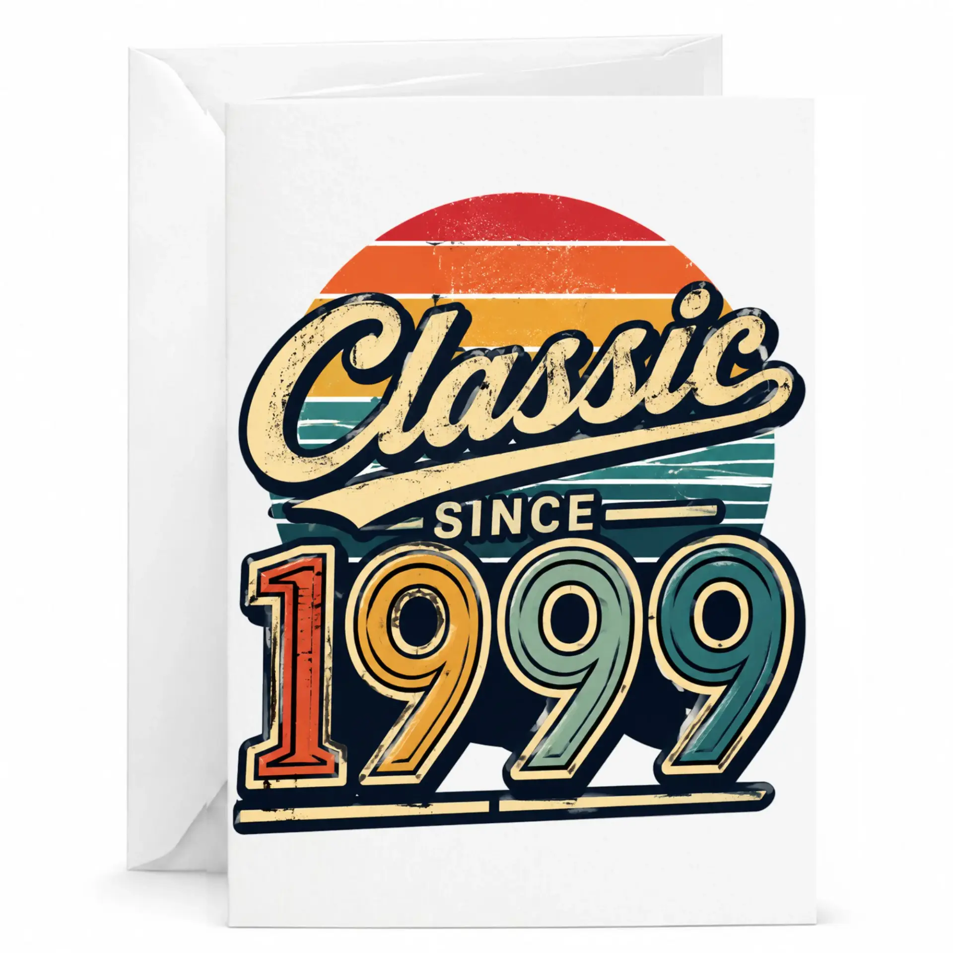 Birthday Card Classic Since 1999 Vintage Retro Style Greeting Card for Birthday Celebration Milestone Event