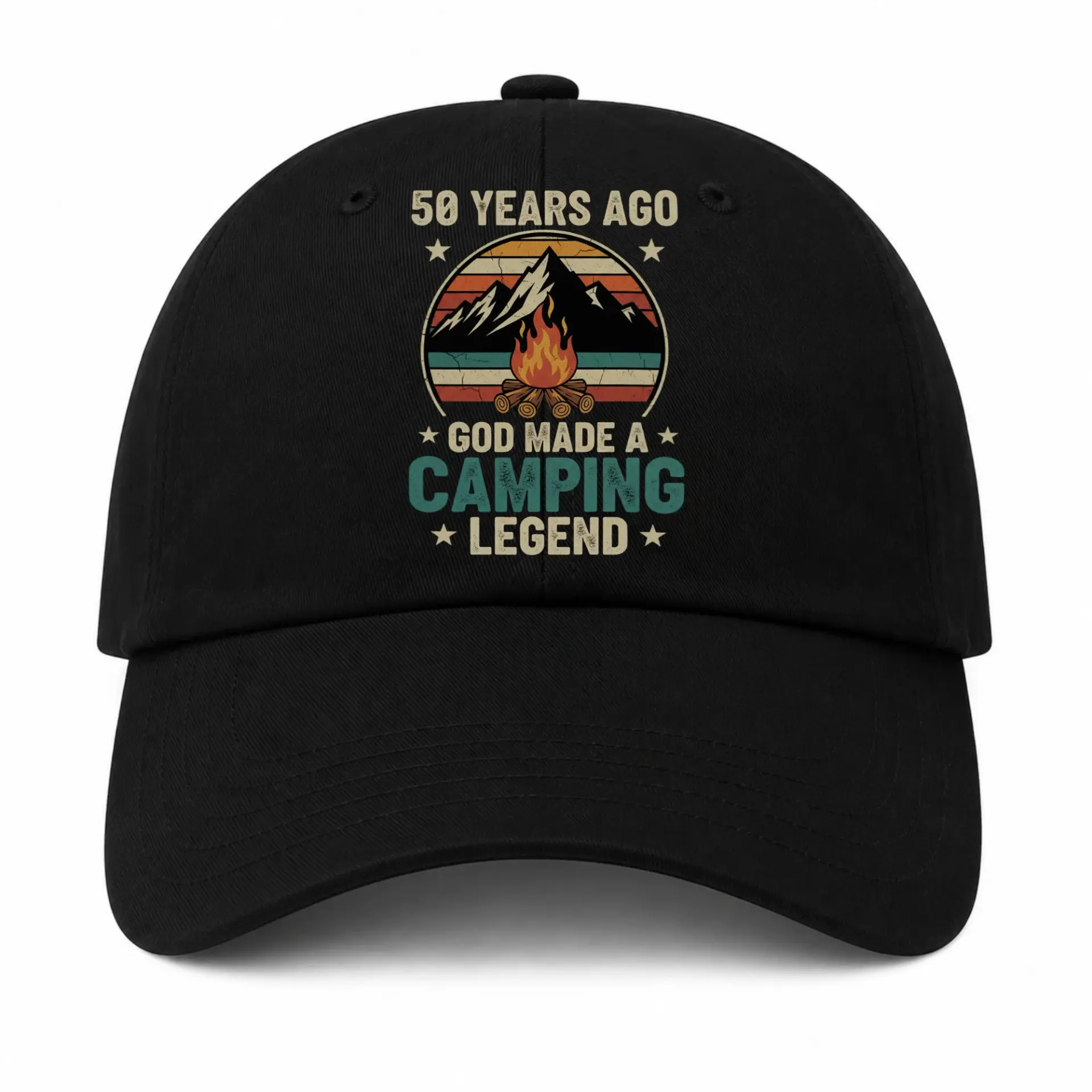 Baseball Cap Camping Legend Retro Mountain Graphic Outdoor Adventure Hat