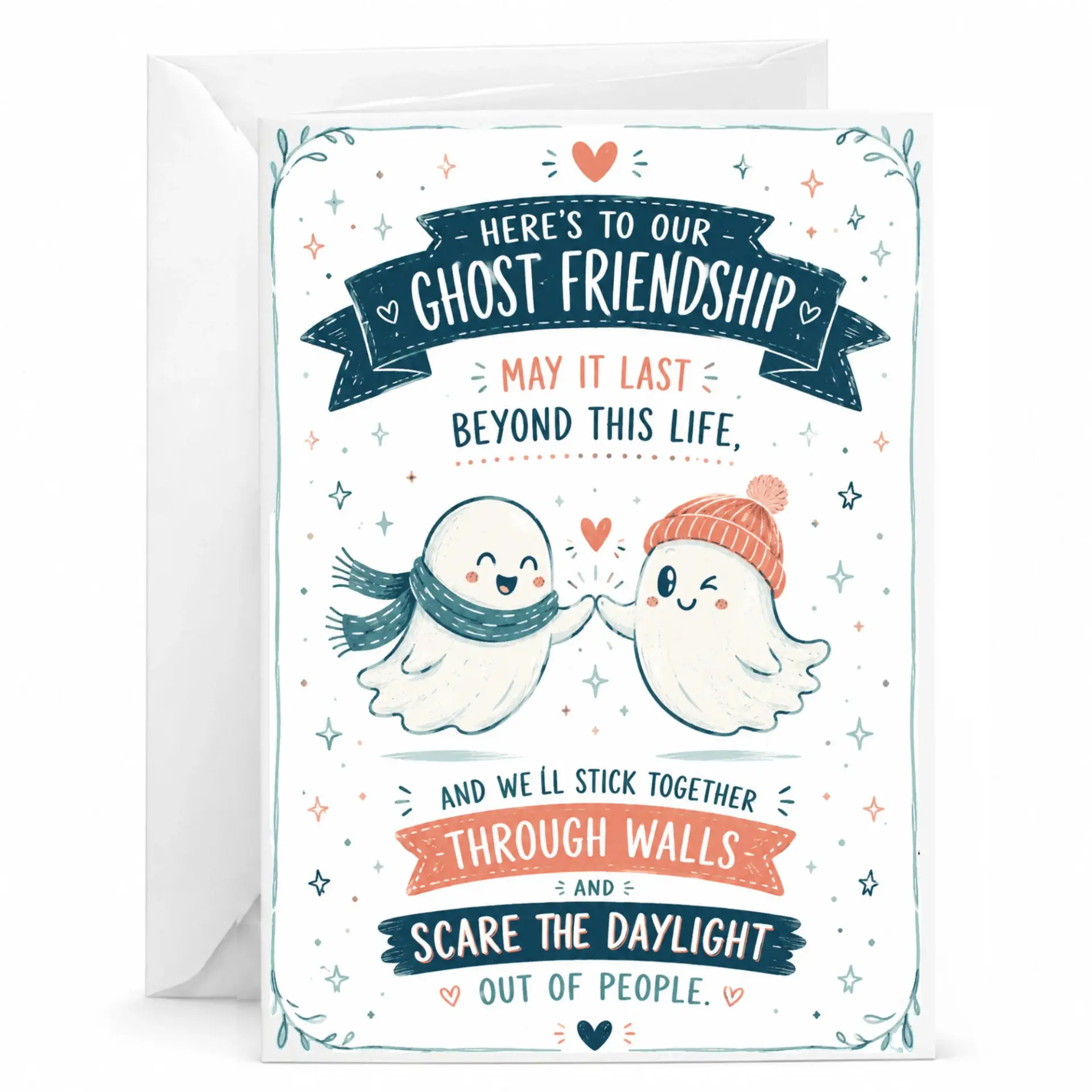 Funny Greeting Card for Best Friend Cute Spooky Note Anniversary Birthday or Just Because