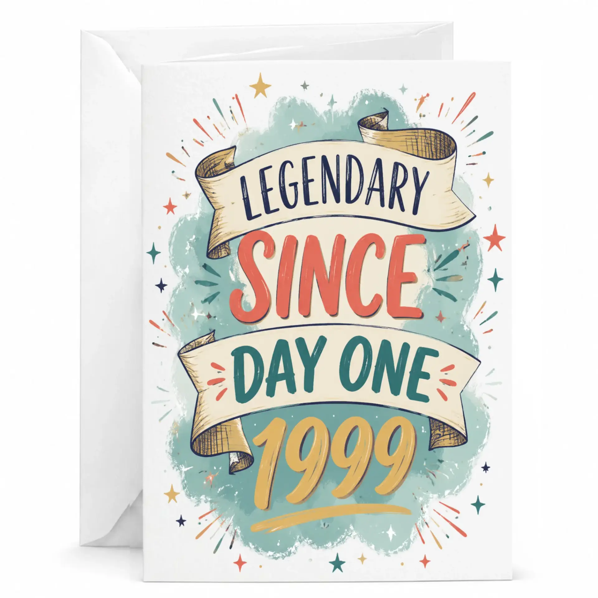 Birthday Card Legendary Since 1999 Greeting Card Funny Vintage Style Milestone Celebration Card for Milestone Birthday