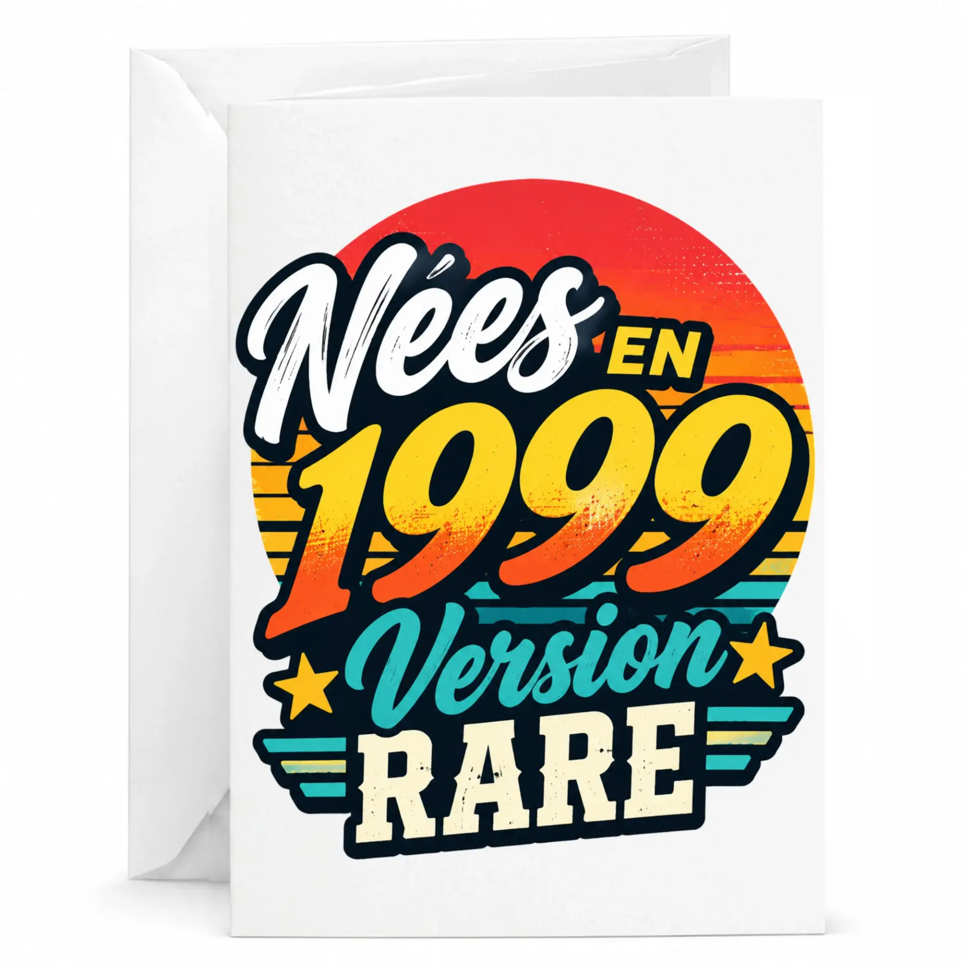 Birthday Card Nées En 1999 Version Rare Funny Retro Vintage Style Greeting Card for 25th Birthday Anniversary Celebration