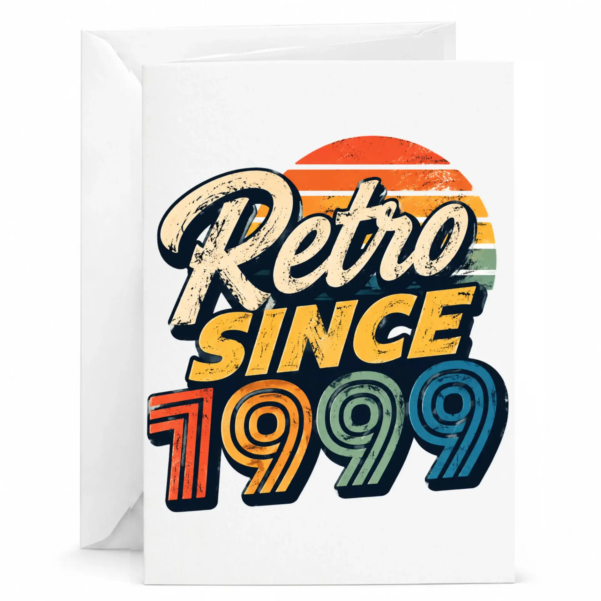 Birthday Card Retro Since 1999 Vintage Style Greeting Card for Milestone Celebration and Special Anniversary Wishes