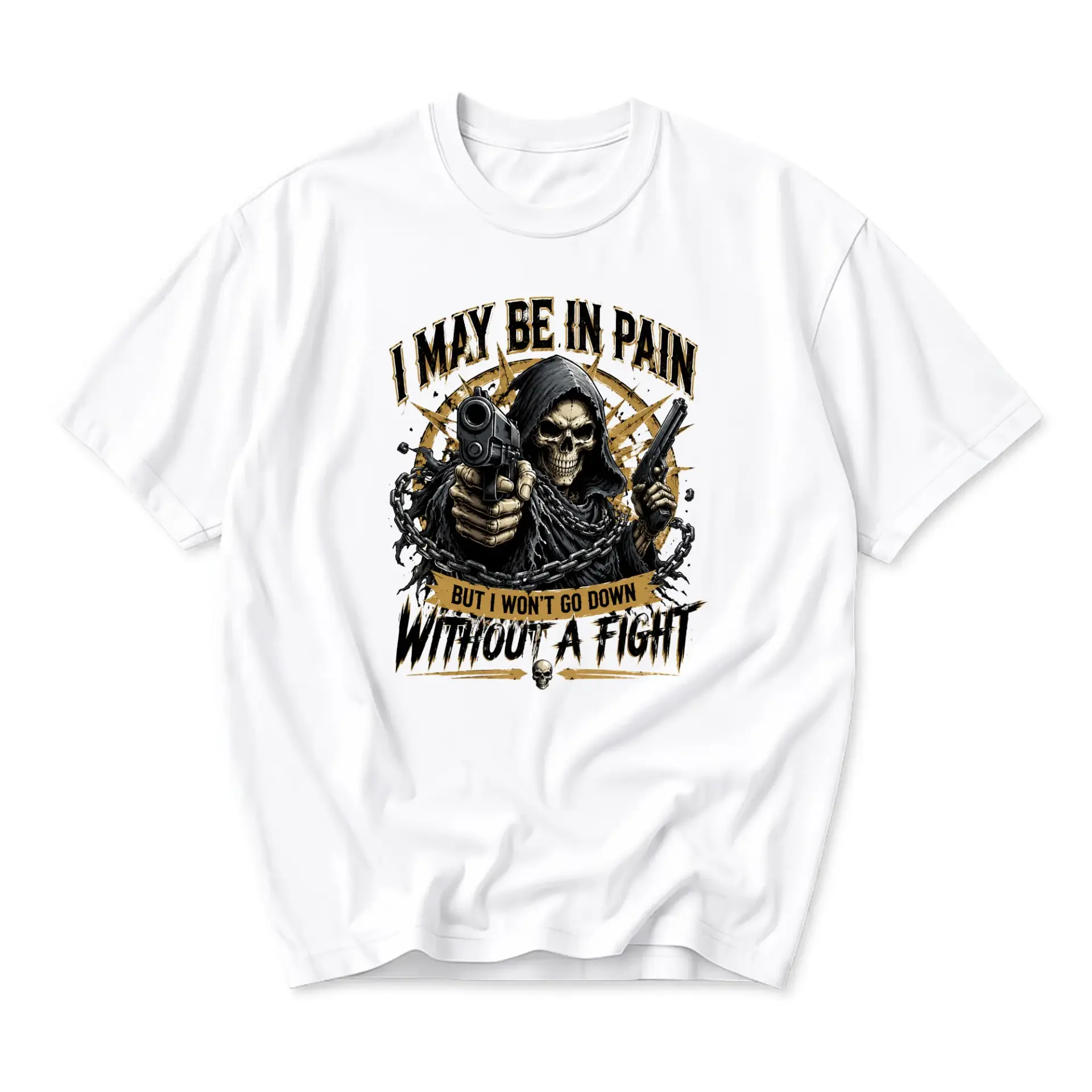 Funny Shirt Grim Reaper Graphic Tee Unisex Short Sleeve Cotton Crew Neck Top for Casual Everyday Wear and Self Expression