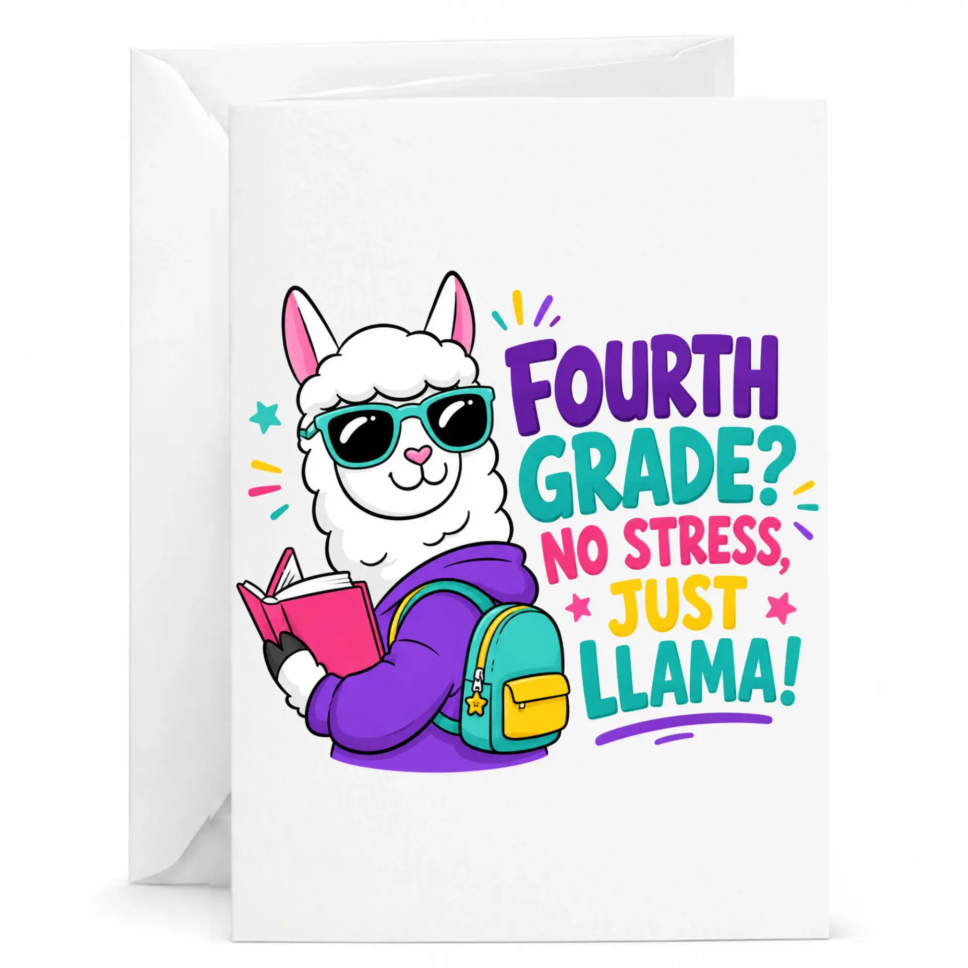 Personalized Greeting Card Funny Llama Academic Encouragement Note