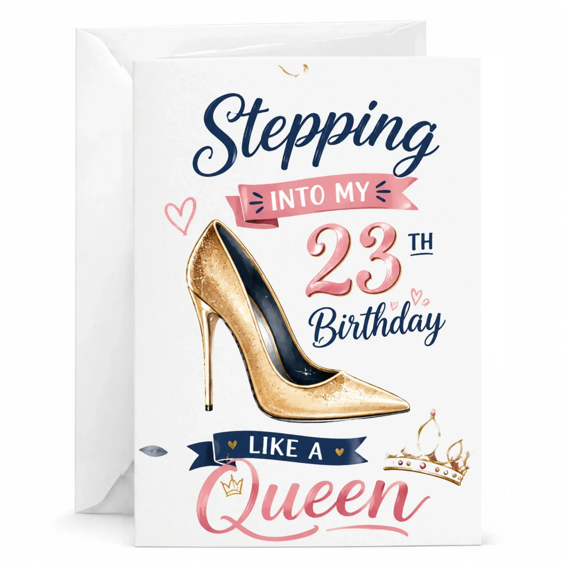 Birthday Card Stepping into My 23rd Birthday Like a Queen Greeting Card with Envelope for Her