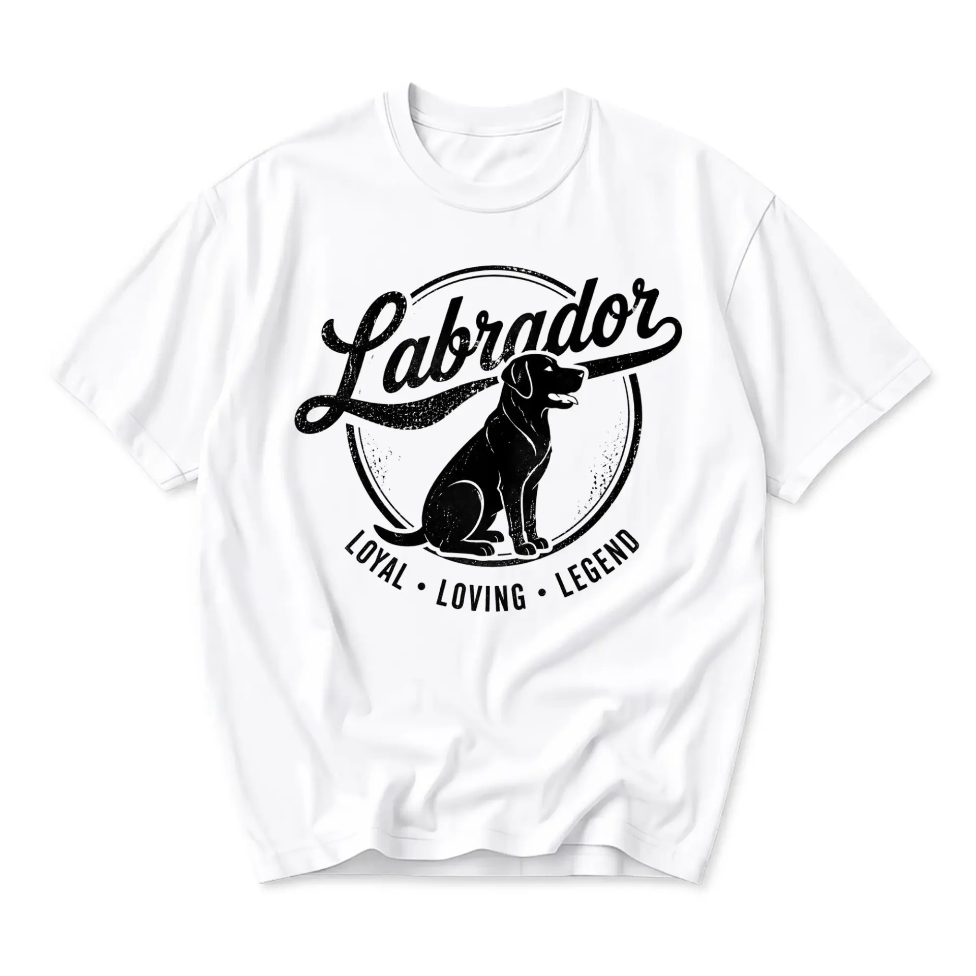 Graphic Tee Labrador Loyal Loving Legend Dog Lover Unisex T-Shirt Crew Neck Soft Casual Everyday White