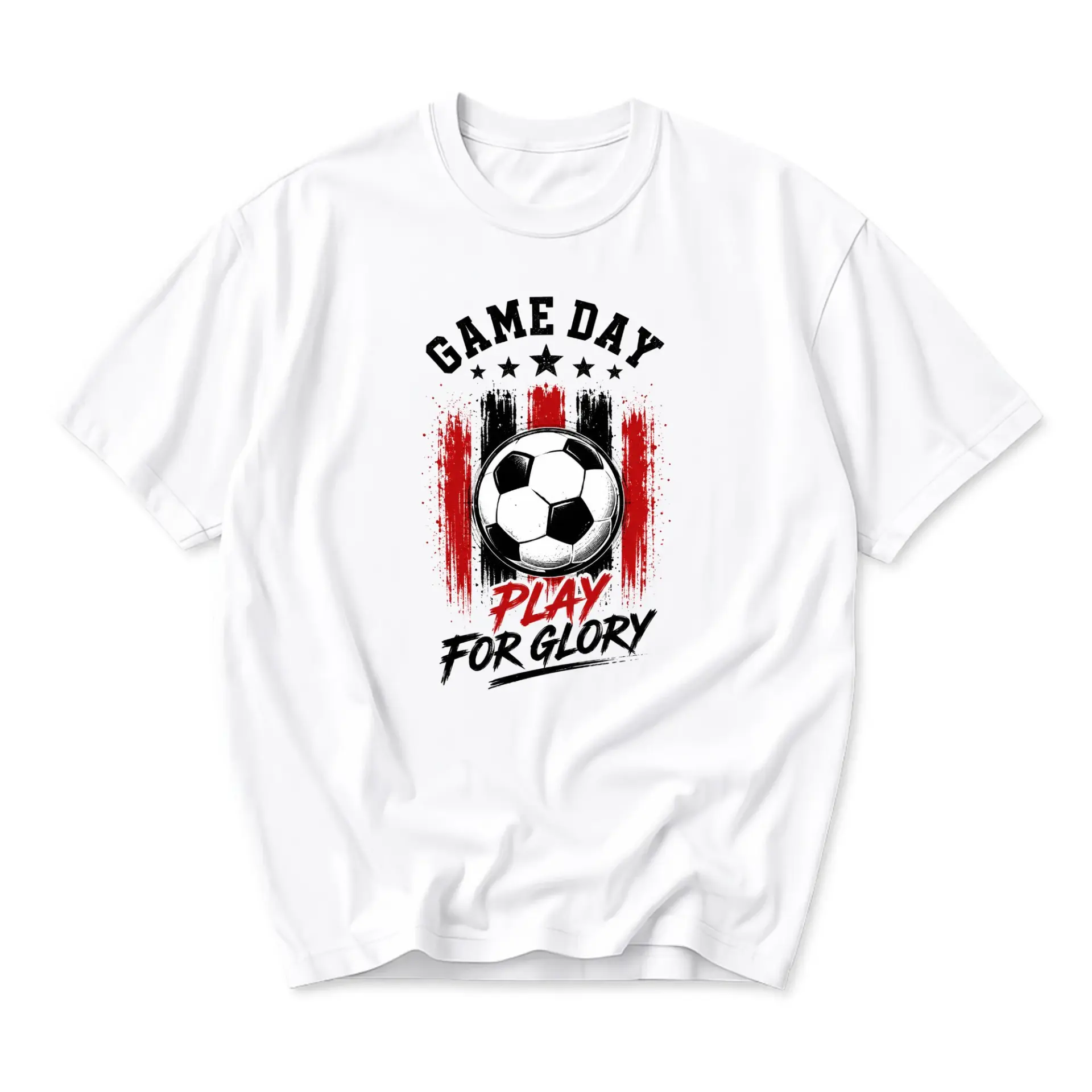 Graphic Tee Game Day Play for Glory Soccer Sport Design Casual Unisex Crew
