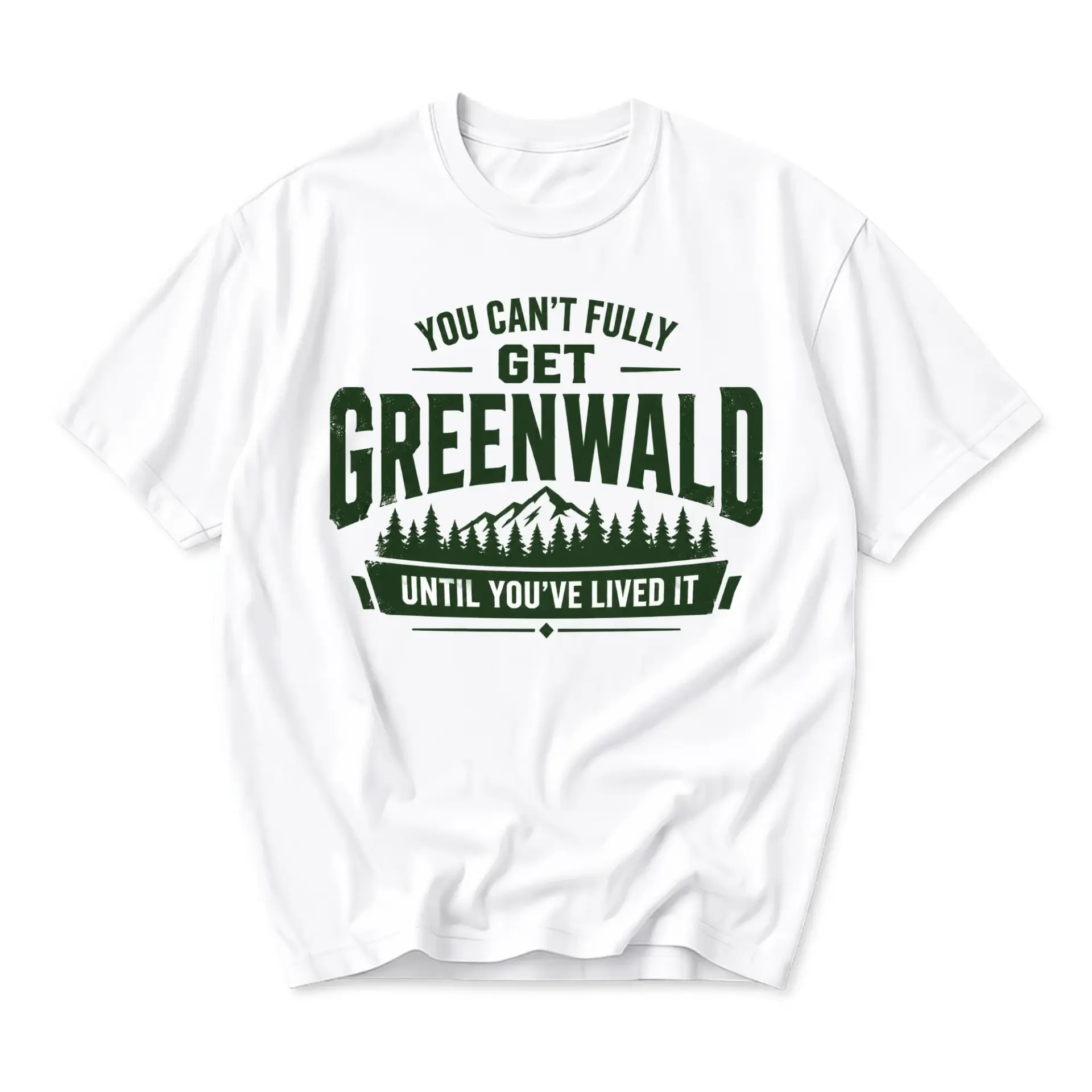 Graphic Tee Unisex Crew Neck Short Sleeve Shirt Featuring Forest Mountain Nature Theme Greenwald Print Apparel