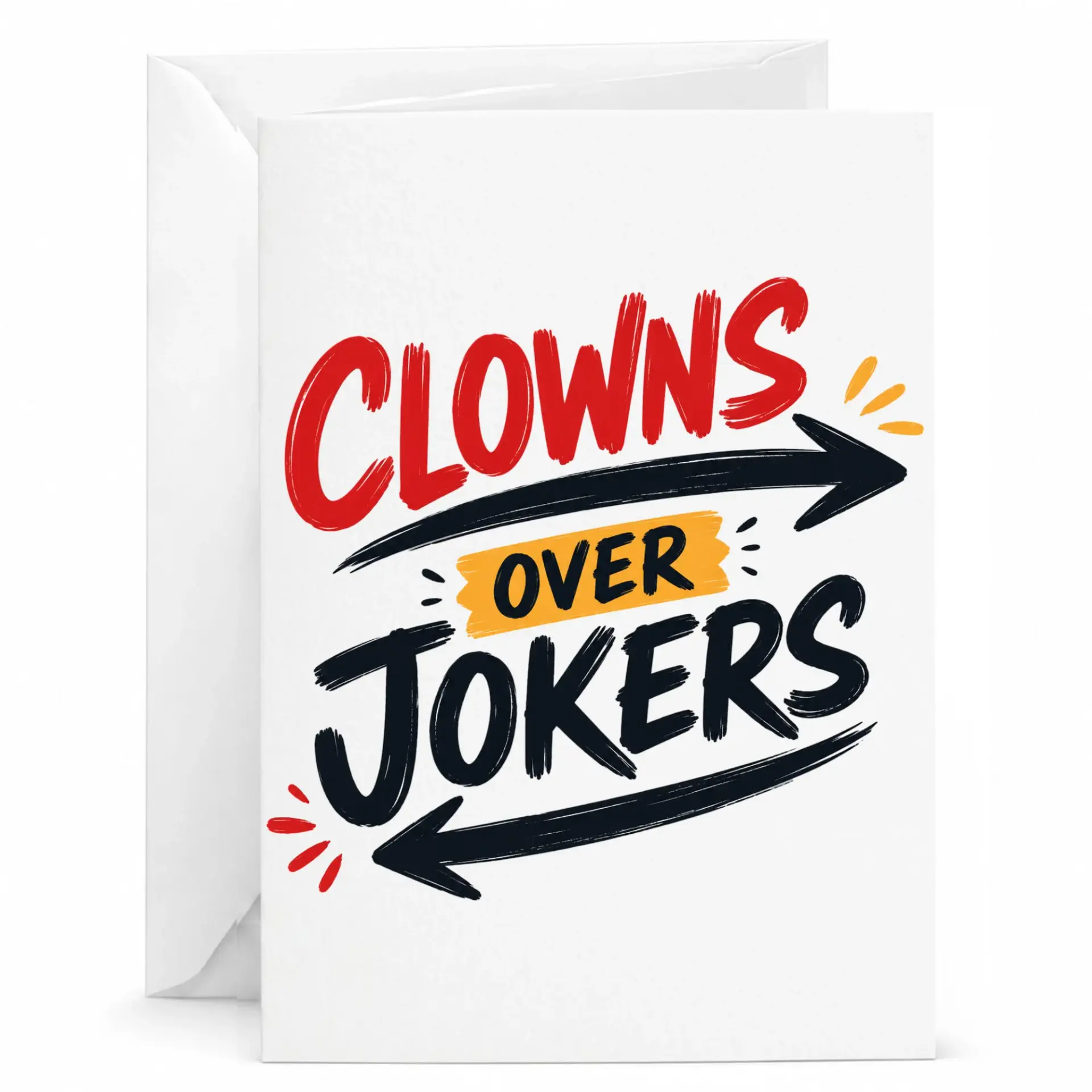 Funny Greeting Card Clowns over Jokers Design Humorous Typography for Various Special Occasions