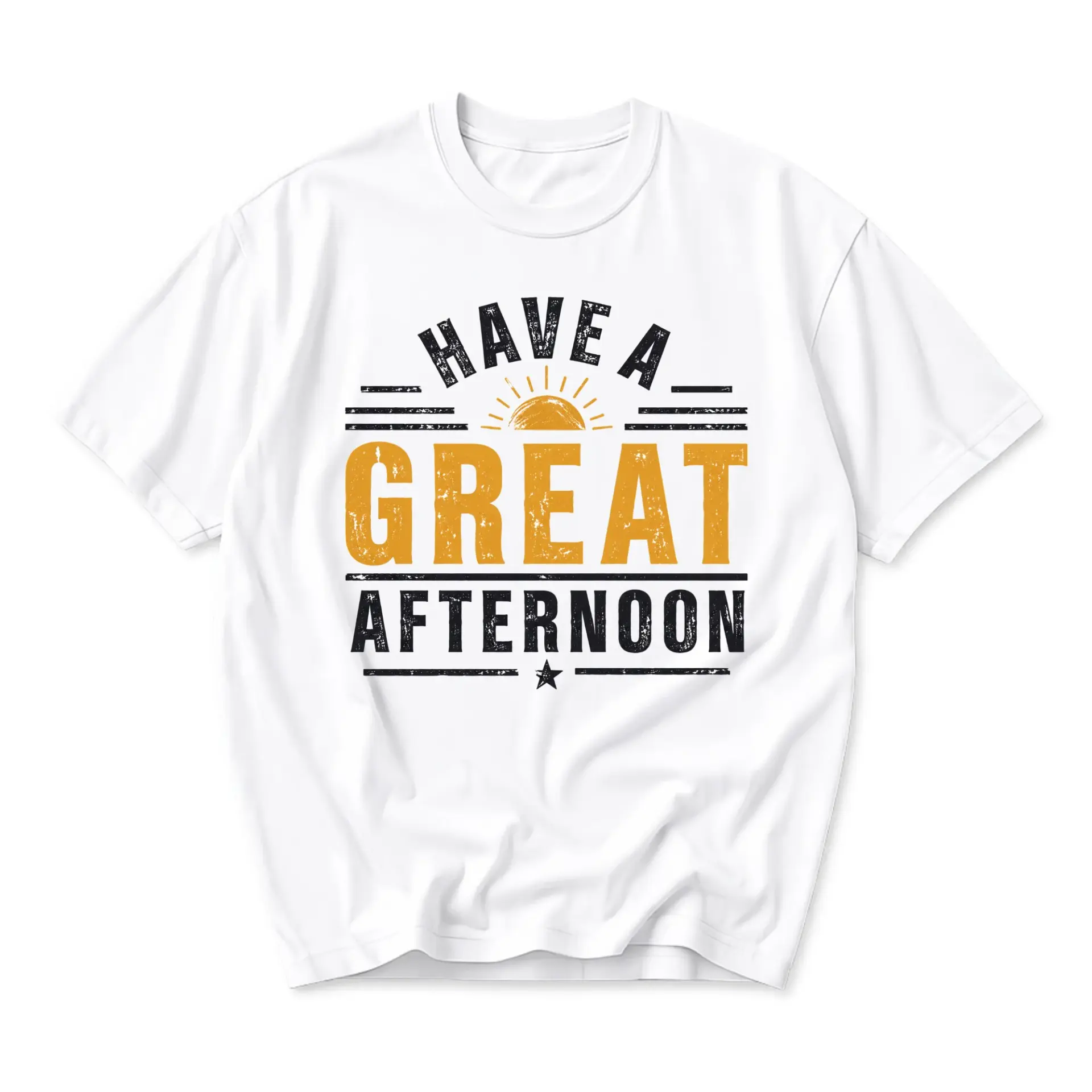 Graphic Tee Have a Great Afternoon Sun Motivational Quote Unisex Crew Neck Casual Everyday Short Sleeve Shirt