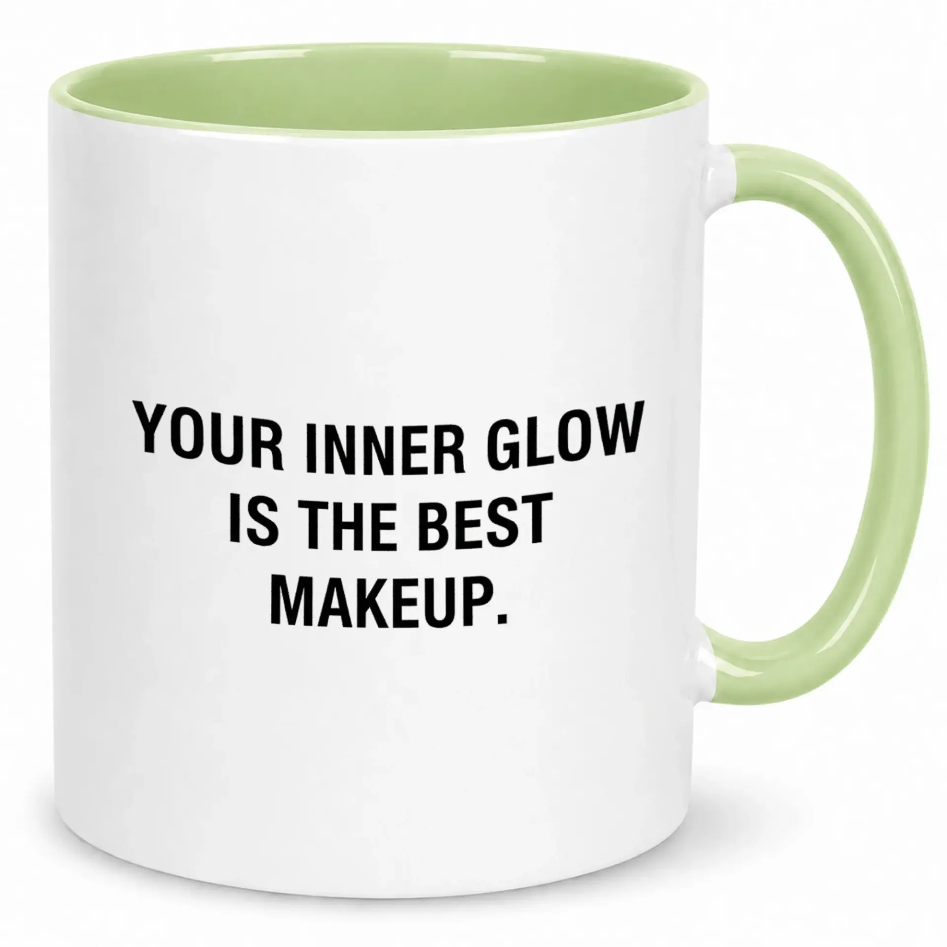 Inspirational Coffee Mug Ceramic Cup with "your Inner Is the Best Makeup" Quote Empowering Drinkware Gift