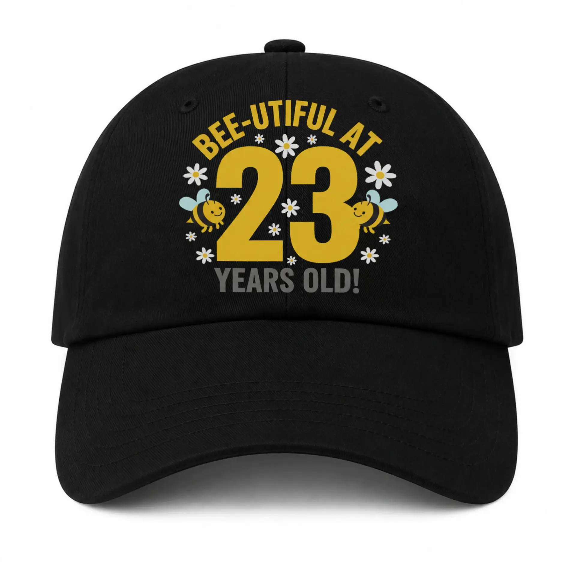 Vinyl Sticker Pack Bee-Utiful at 23 Years Old Birthday Decals Waterproof Floral Bee Design for Laptops and Water Bottles