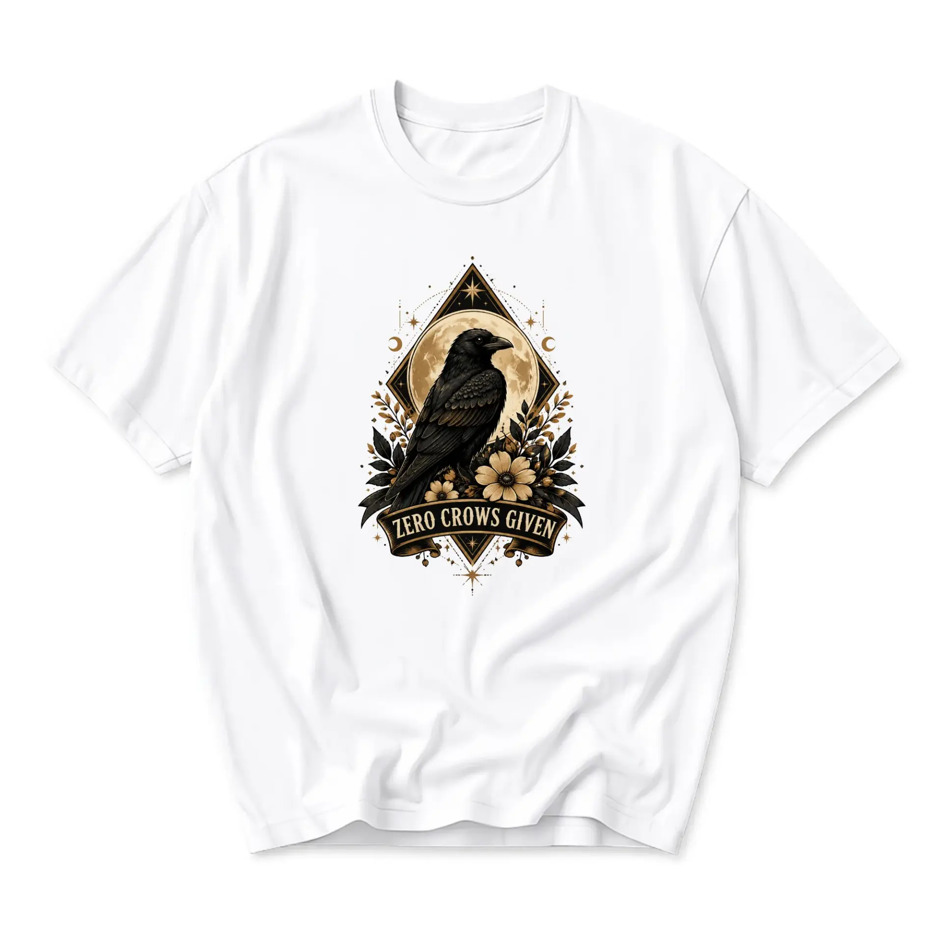 Graphic Tee Zero Crows Given Raven Illustration Unisex Crew Neck Short Sleeve Cotton Casual Everyday Clothing Top