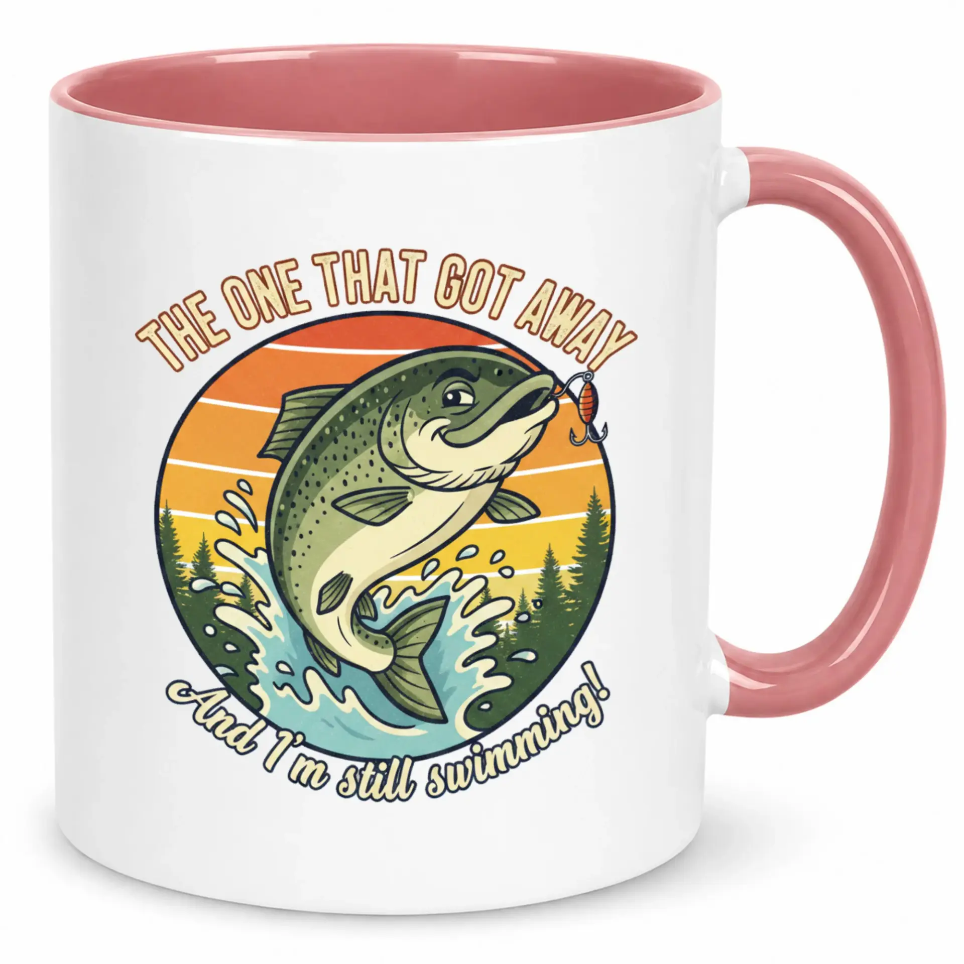 Funny Fishing Coffee Mug for Anglers 'the One That Got Away' Humorous Ceramic Cup with Fish Design Unique Gift Fishermen & Enthusiasts