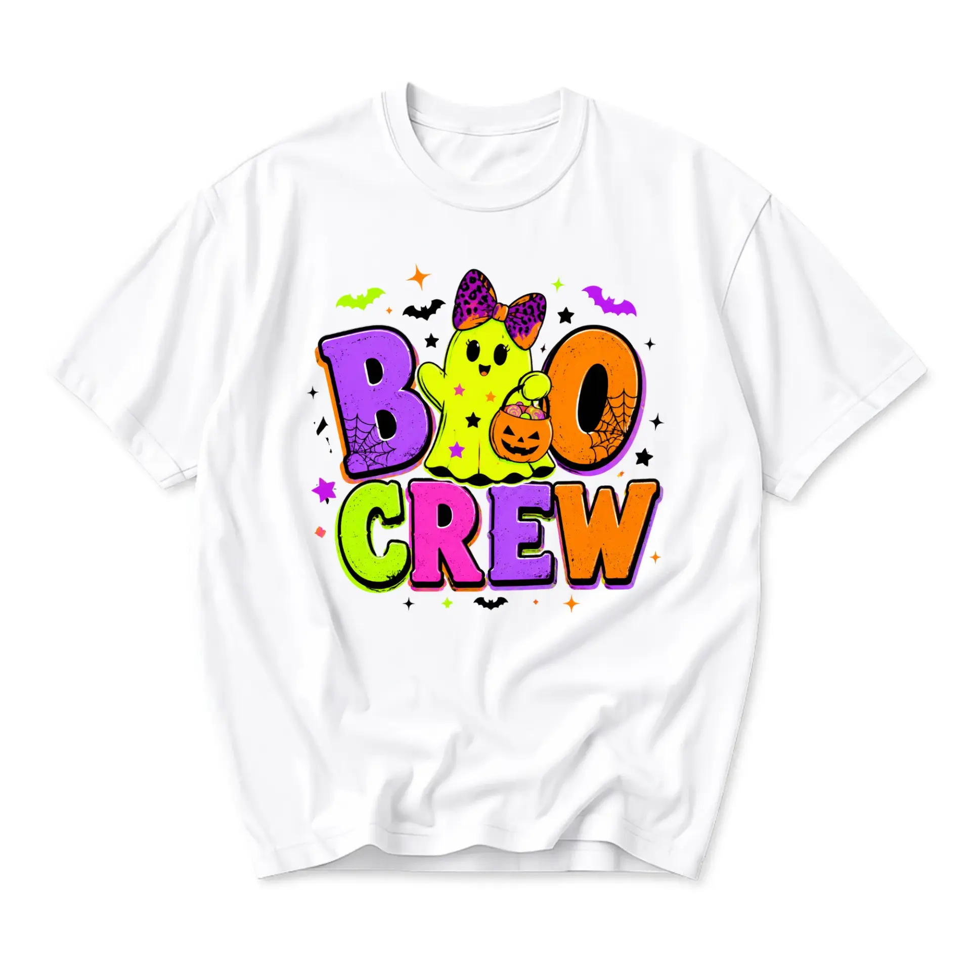 Funny Shirt Boo Crew Halloween Ghost Graphic Tee Unisex Casual Apparel for Autumn Seasonal Enthusiasts Party Outfit