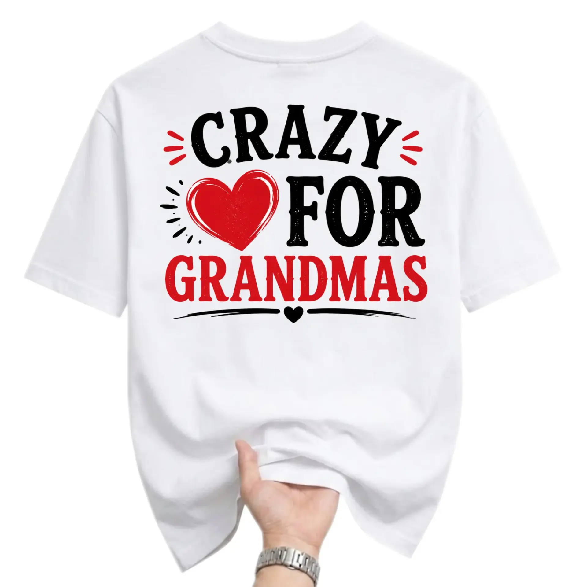 Funny Shirt Crazy for Grandmas Graphic Tee Unisex Casual Apparel Soft