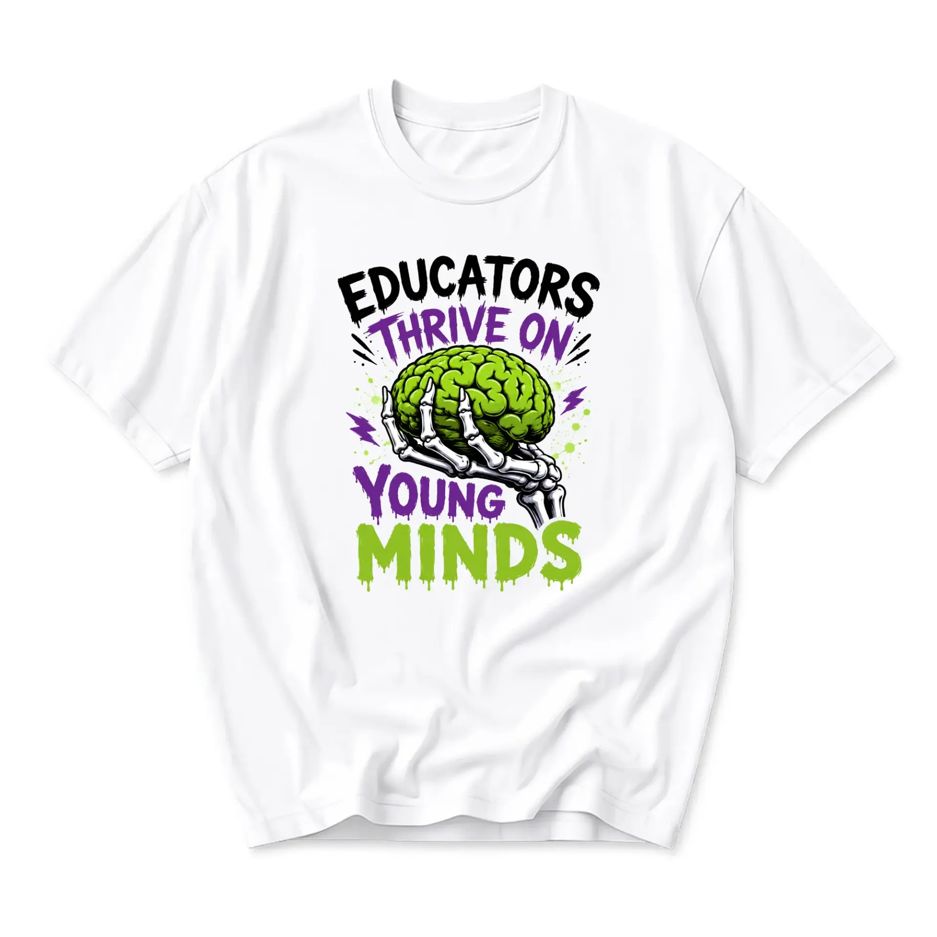 Graphic Tee Educators Thrive on Young Minds Unisex T-Shirt Crew Neck Casual Everyday Wear Soft Cotton Top
