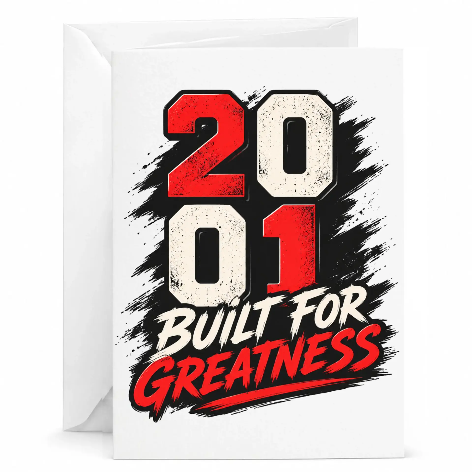 Greeting Card 2001 Built for Greatness Vintage Birthday Card Milestone Anniversary Card Retro Style Design