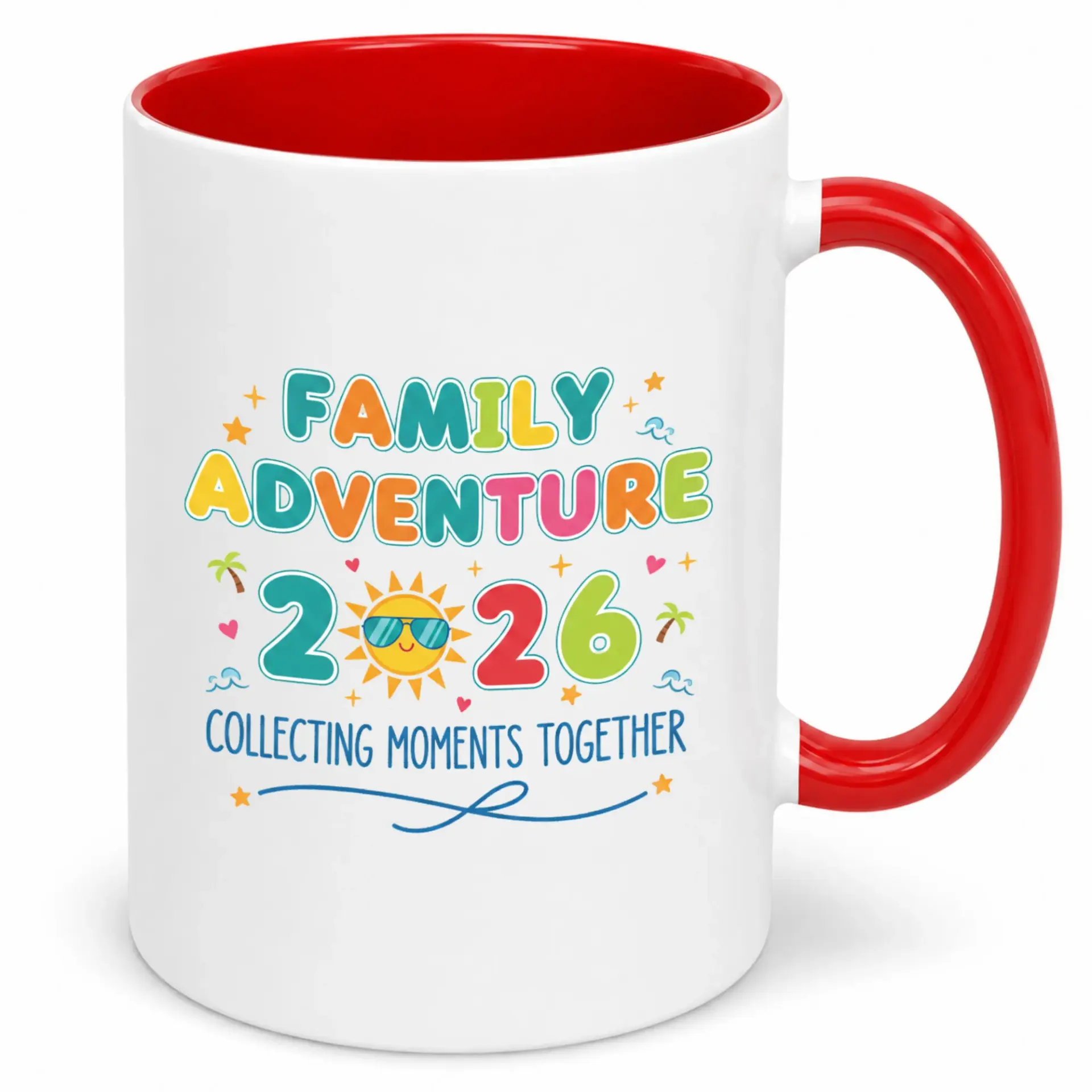 Family Adventure 2026 Ceramic Coffee Mug Collecting Moments Together, Inspirational Beverage Cup with Colorful Design, Unique Gift for Travel Lovers